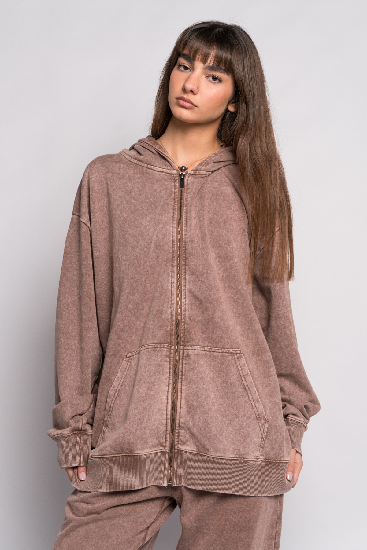 OAMY Soft Lounge Zip Set in Rose Taupe