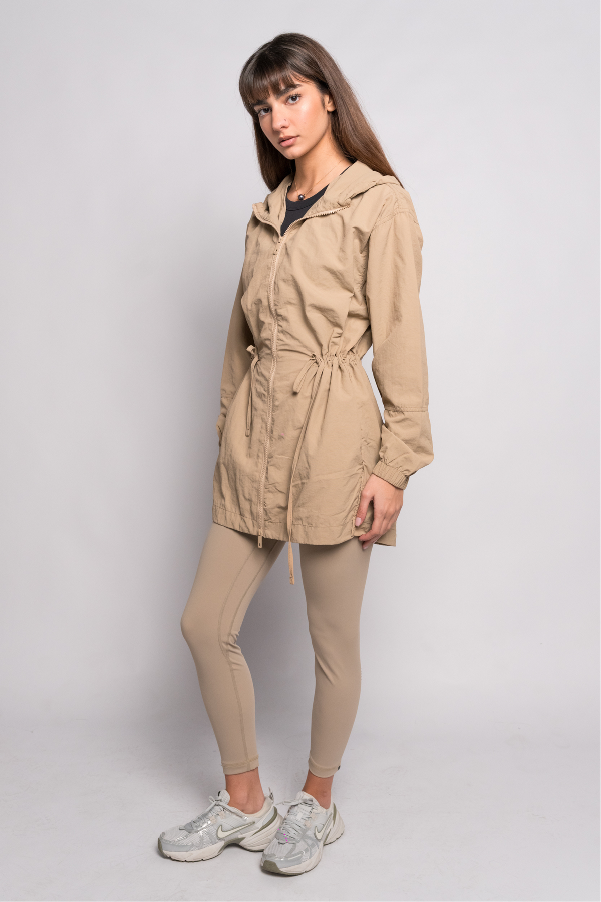 OAMY Relaxed Zip Jacket in Beige