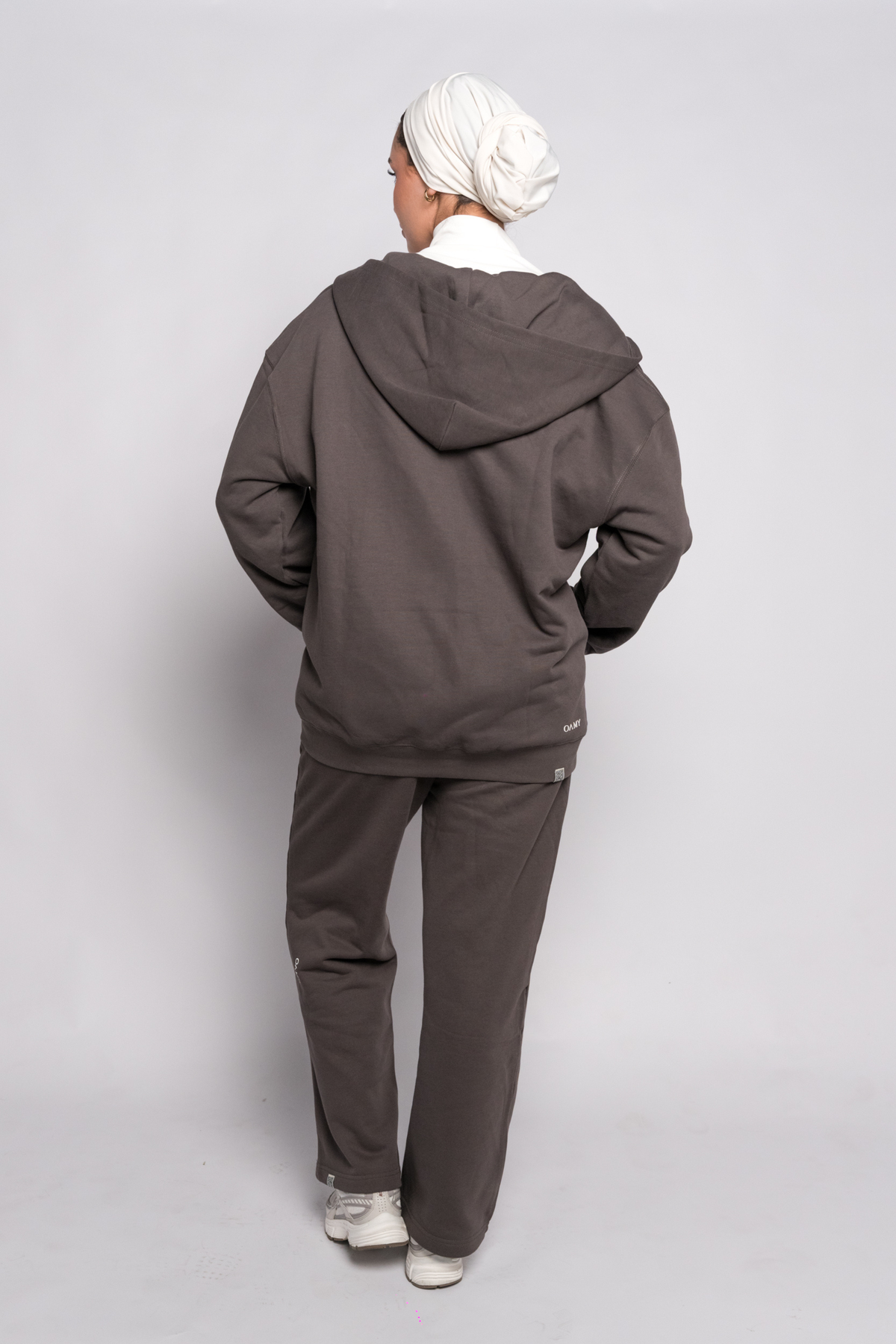 OAMY Oversized Zip Hoodie Set in Charcoal