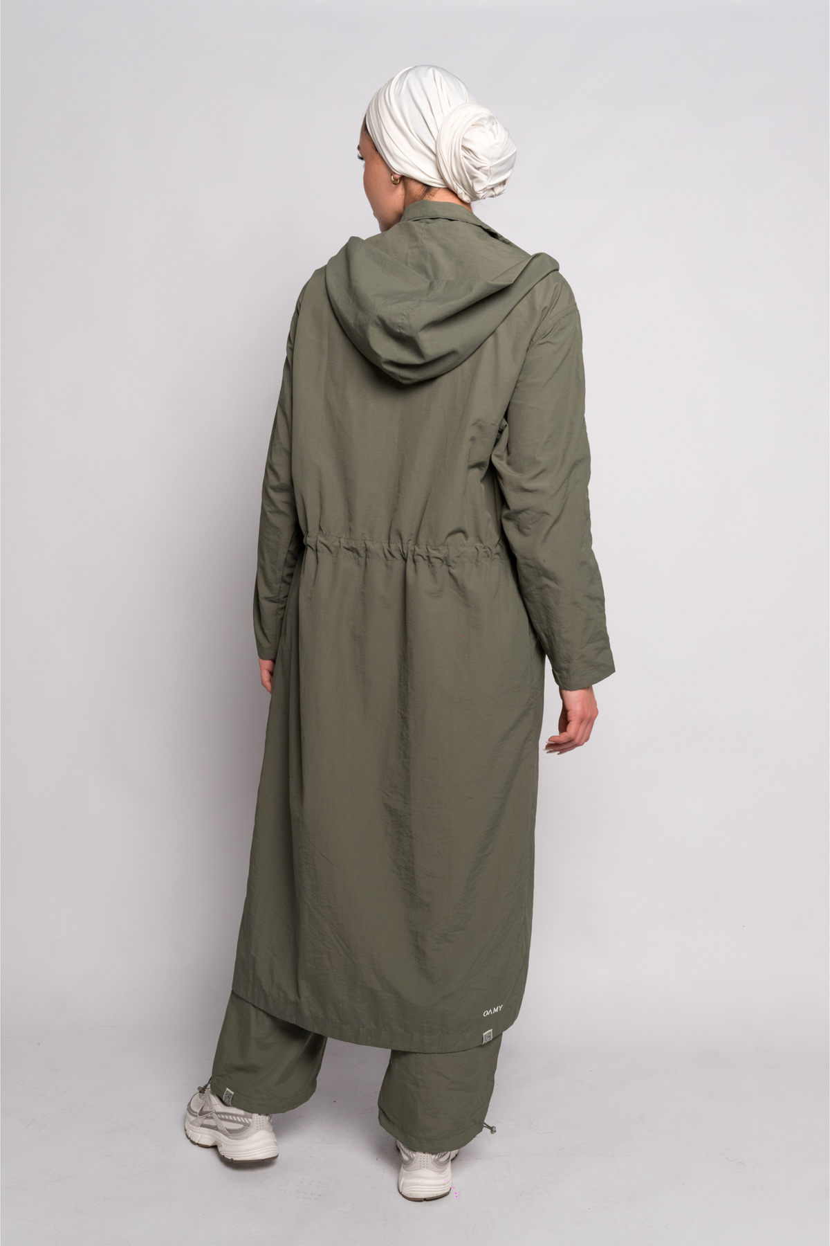 OAMY Relaxed Longline Zip Jacket in Olive