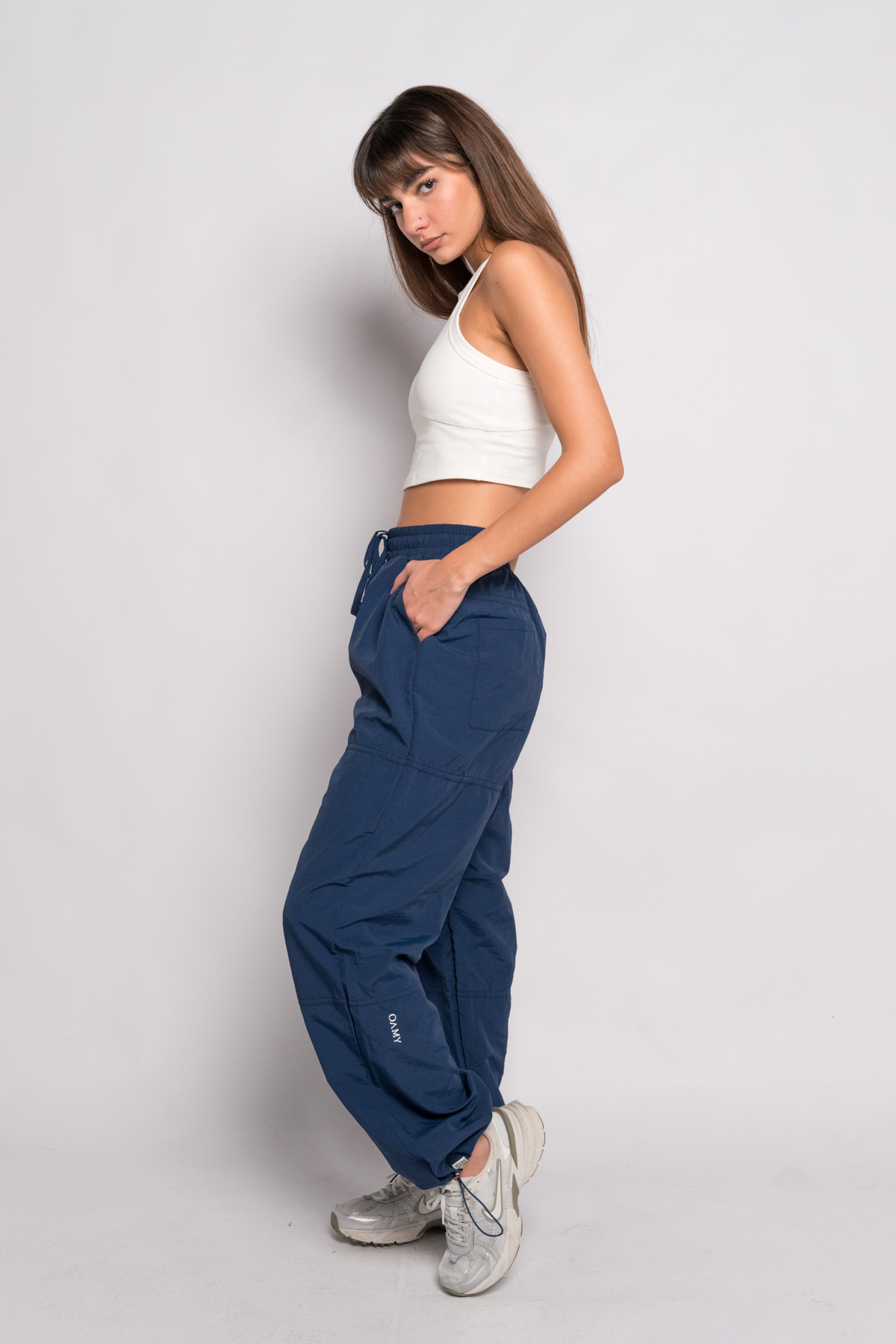 OAMY Adjustable Straight Pant in Navy