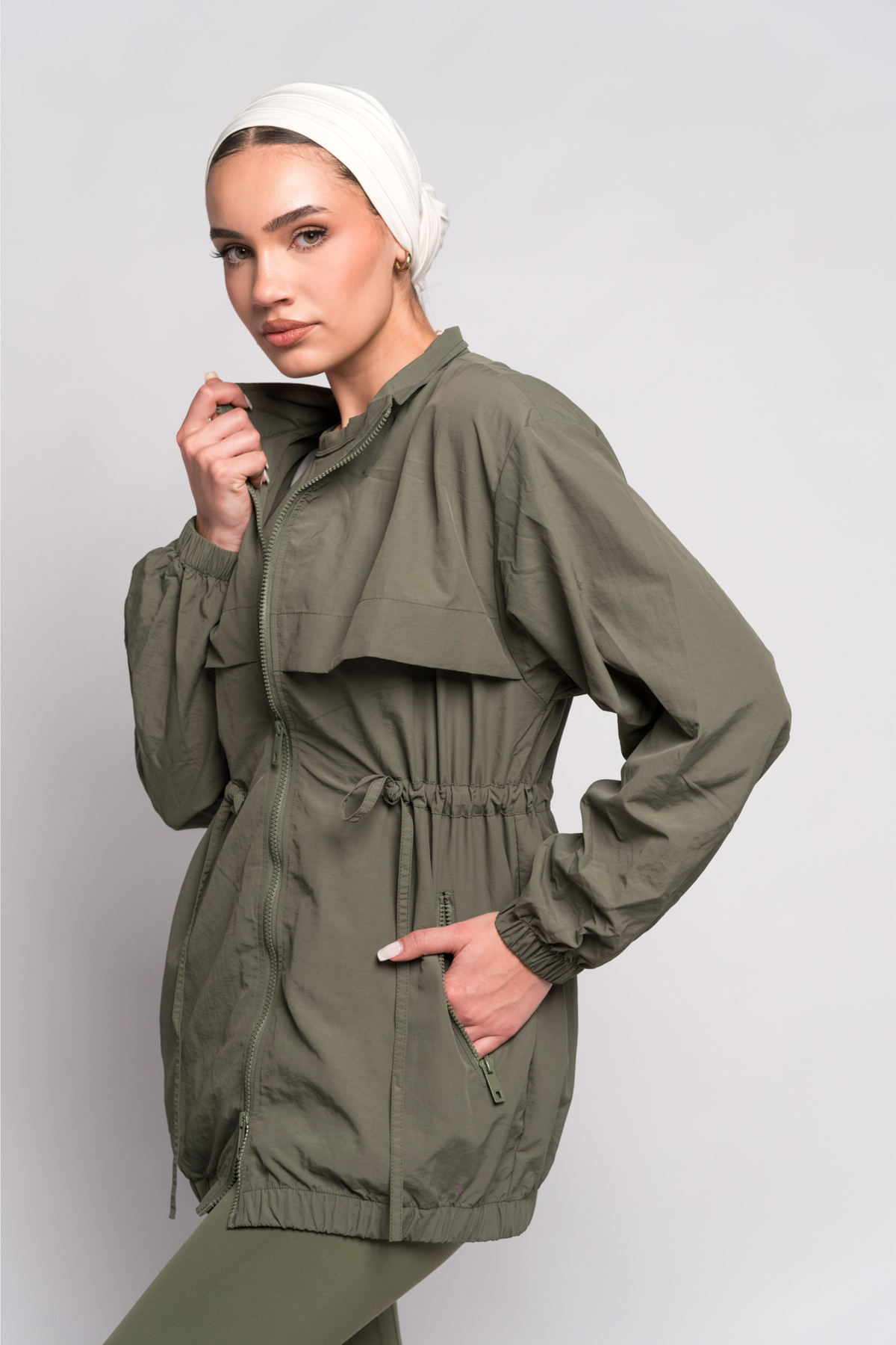 OAMY Utility Zip Jacket in Olive