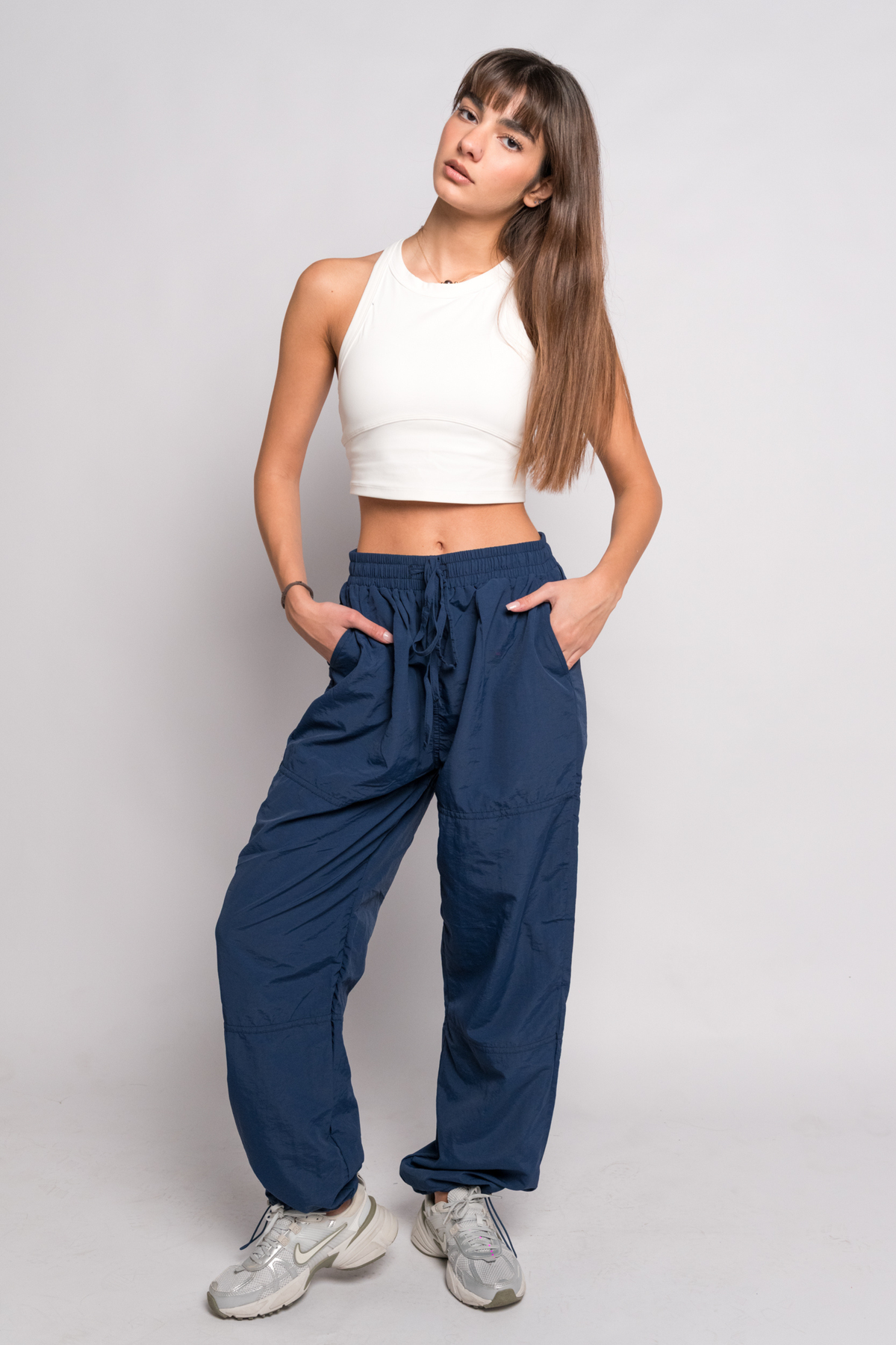 OAMY Adjustable Straight Pant in Navy