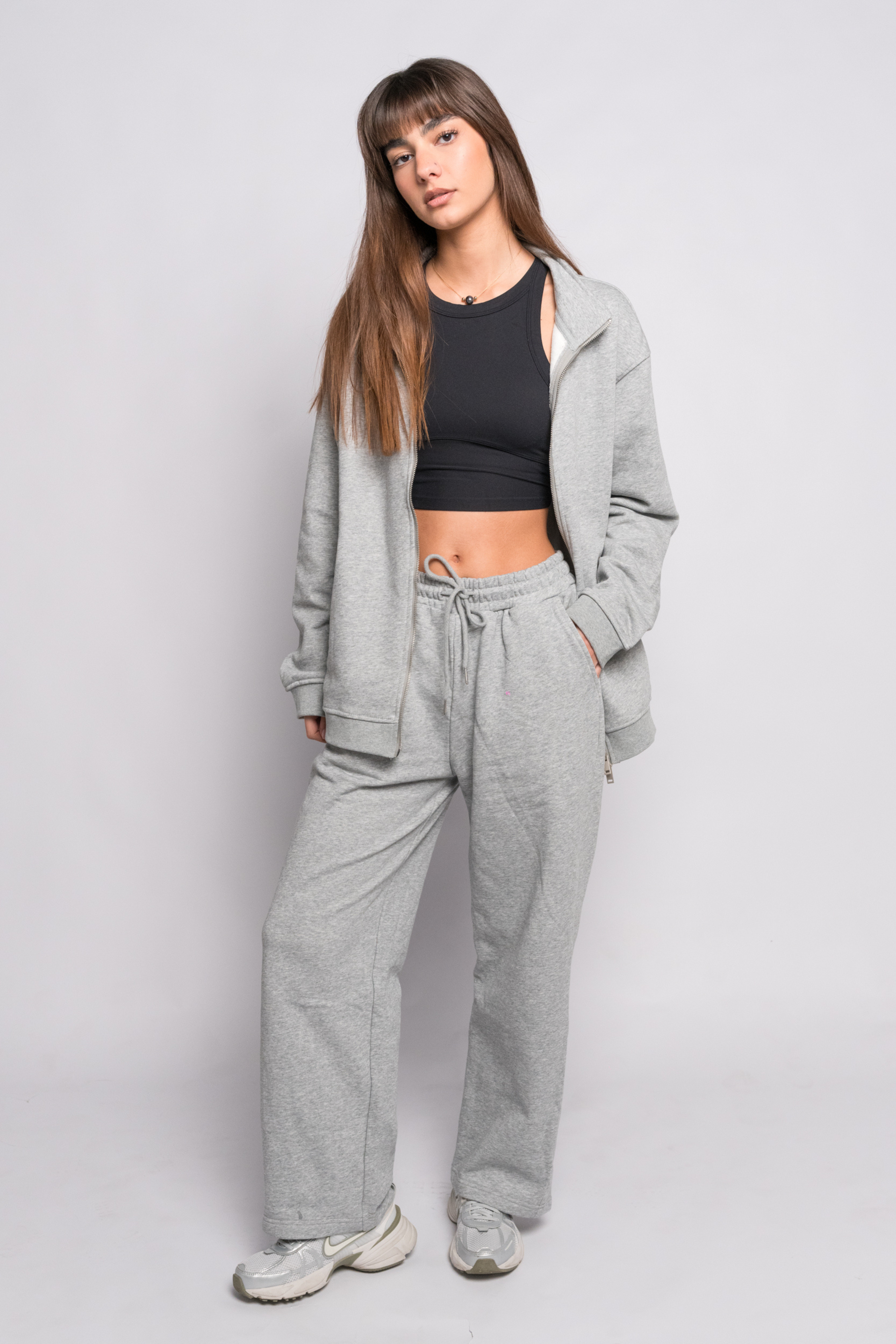 Oversized Zip Sweatshirt Set