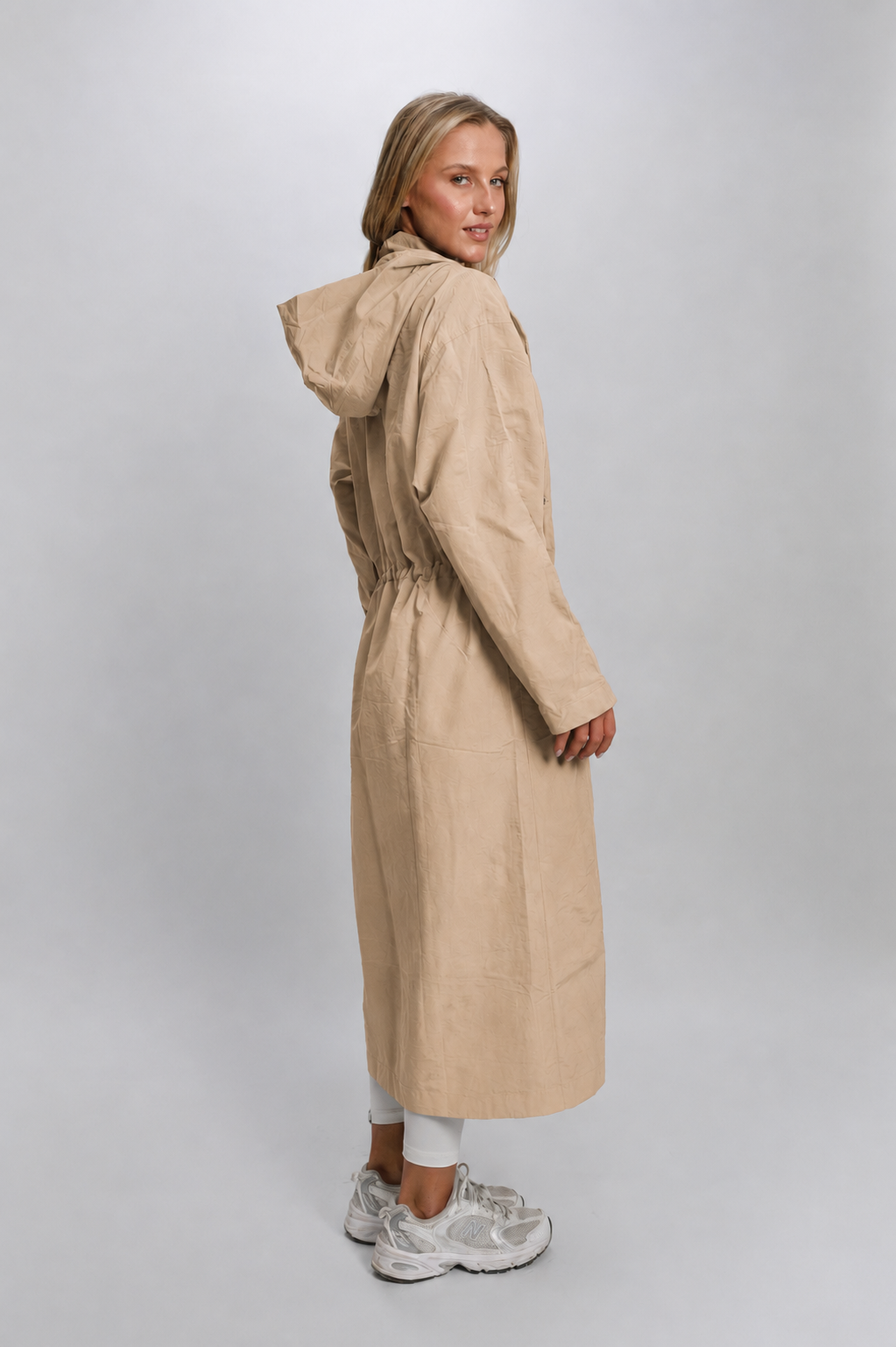 OAMY Relaxed Longline Zip Jacket in Beige
