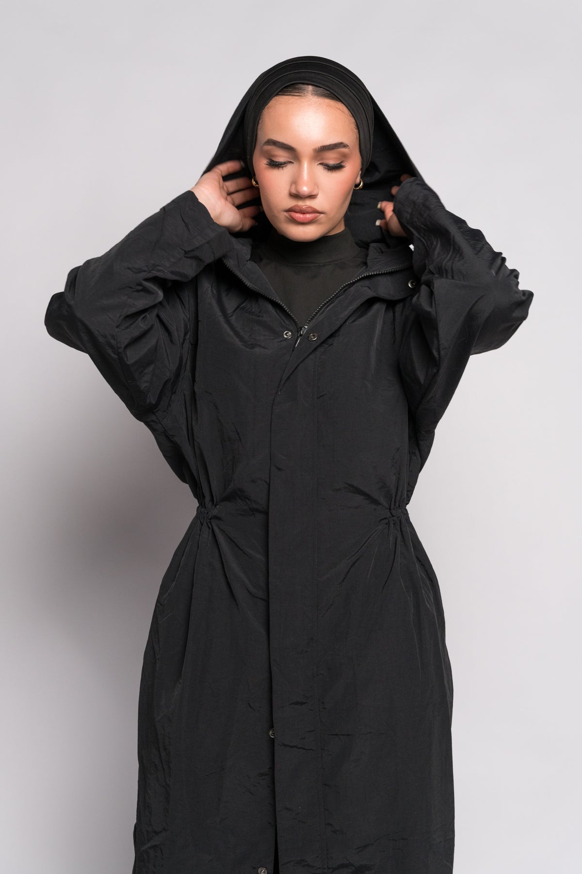 OAMY Relaxed Longline Zip Jacket in Black