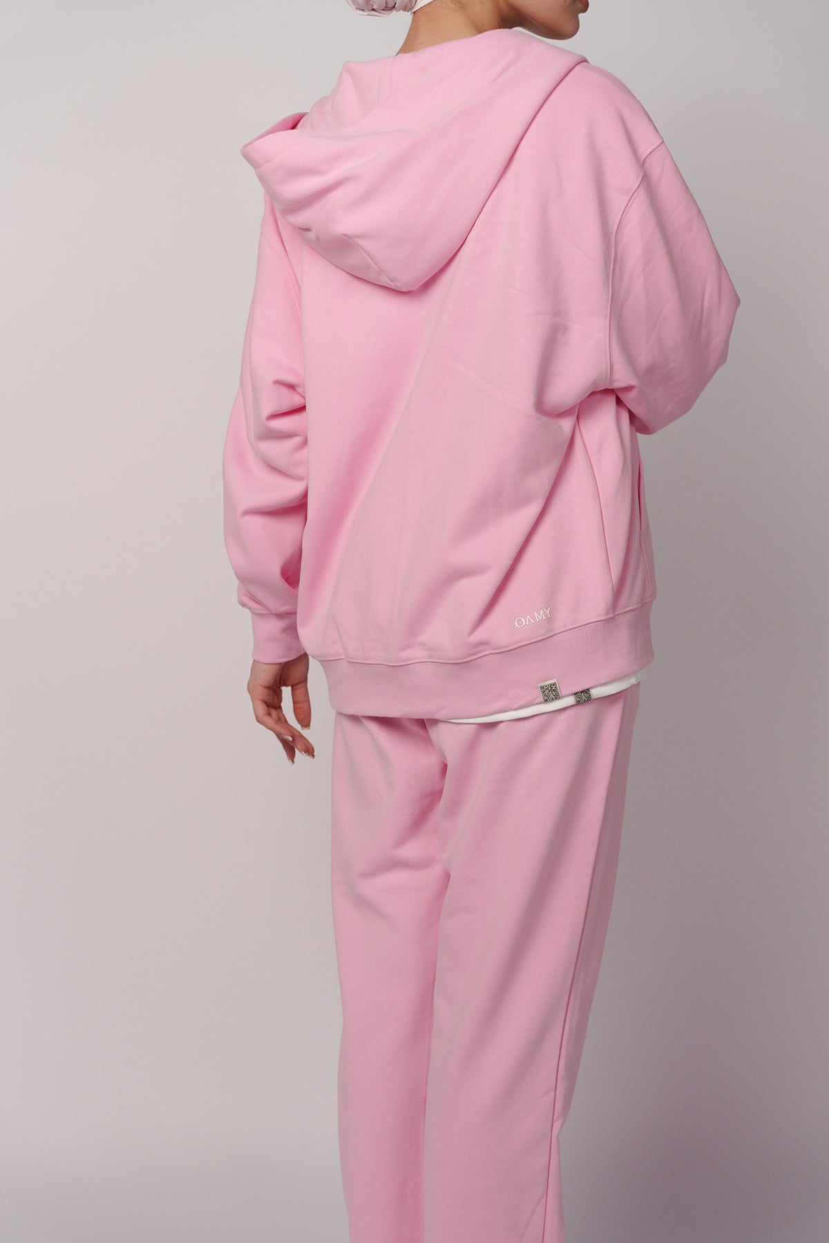 OAMY Oversized Zip Hoodie Set in Bubblegum Pink