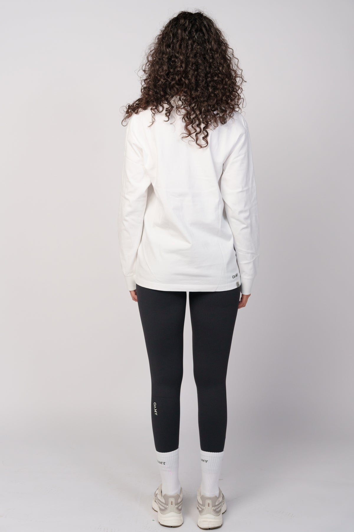 OAMY Relaxed Fit Long Sleeve T-Shirt in White