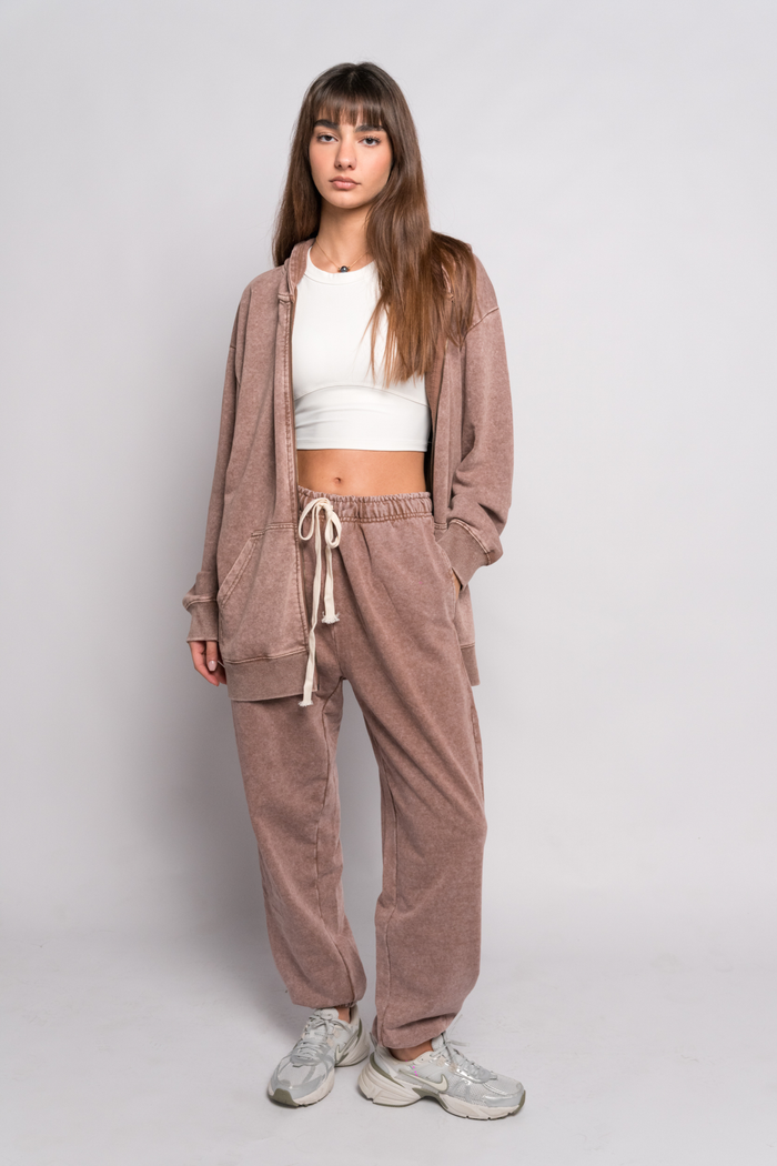 OAMY Soft Lounge Zip Set in Rose Taupe