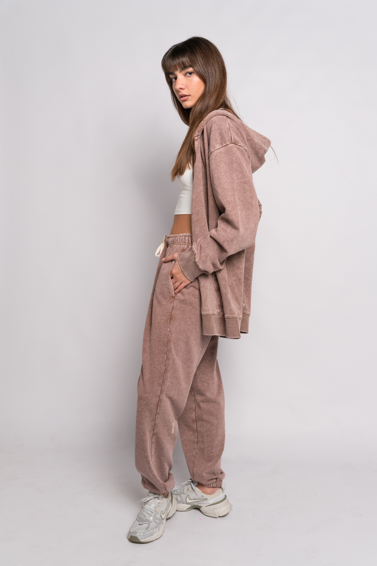 OAMY Soft Lounge Zip Set in Rose Taupe