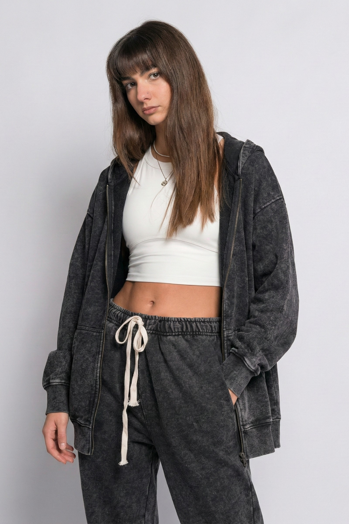 OAMY Soft Lounge Zip Set in Black