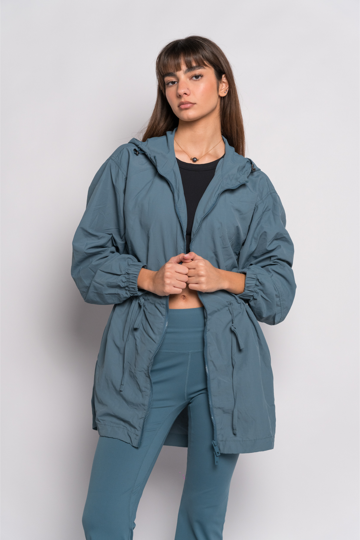 OAMY Relaxed Zip Jacket in Petrol