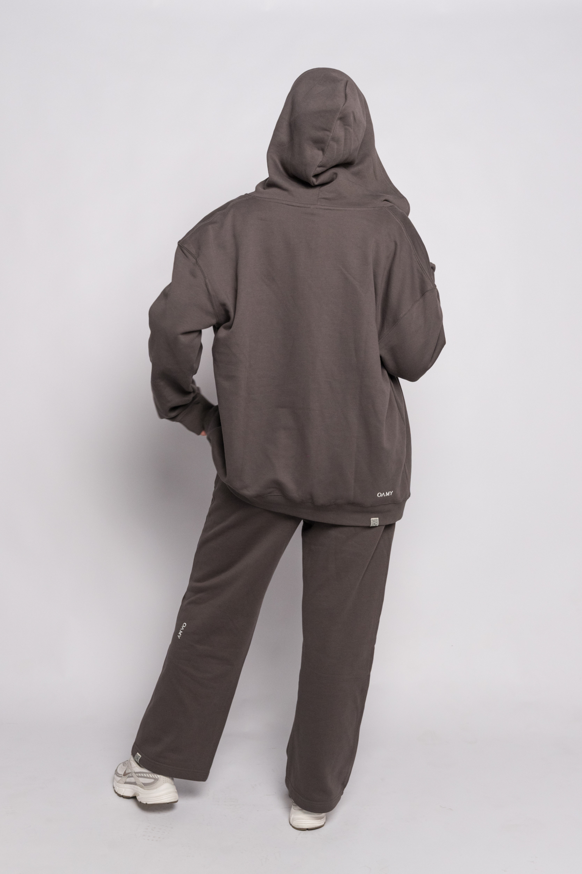 OAMY Oversized Zip Hoodie Set in Charcoal