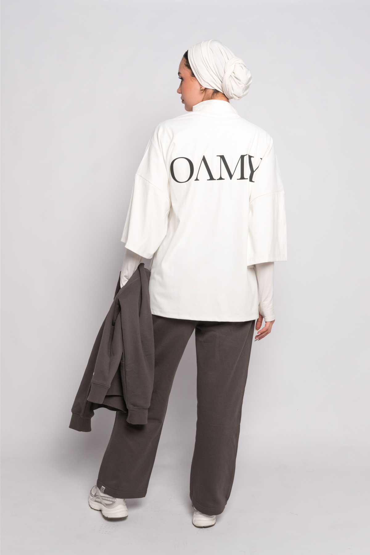 OAMY Oversized Zip Hoodie Set in Charcoal