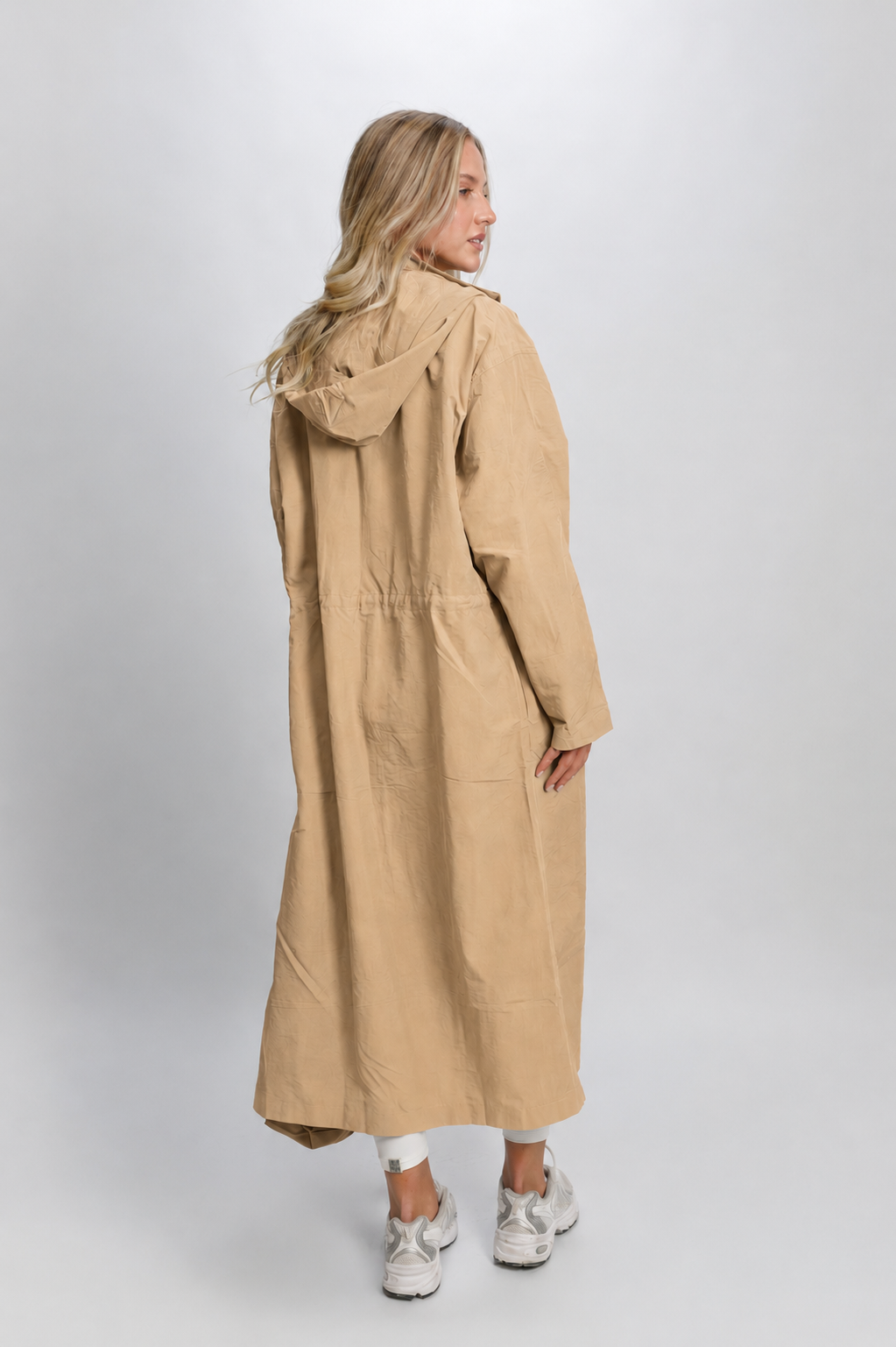 OAMY Relaxed Longline Zip Jacket in Beige