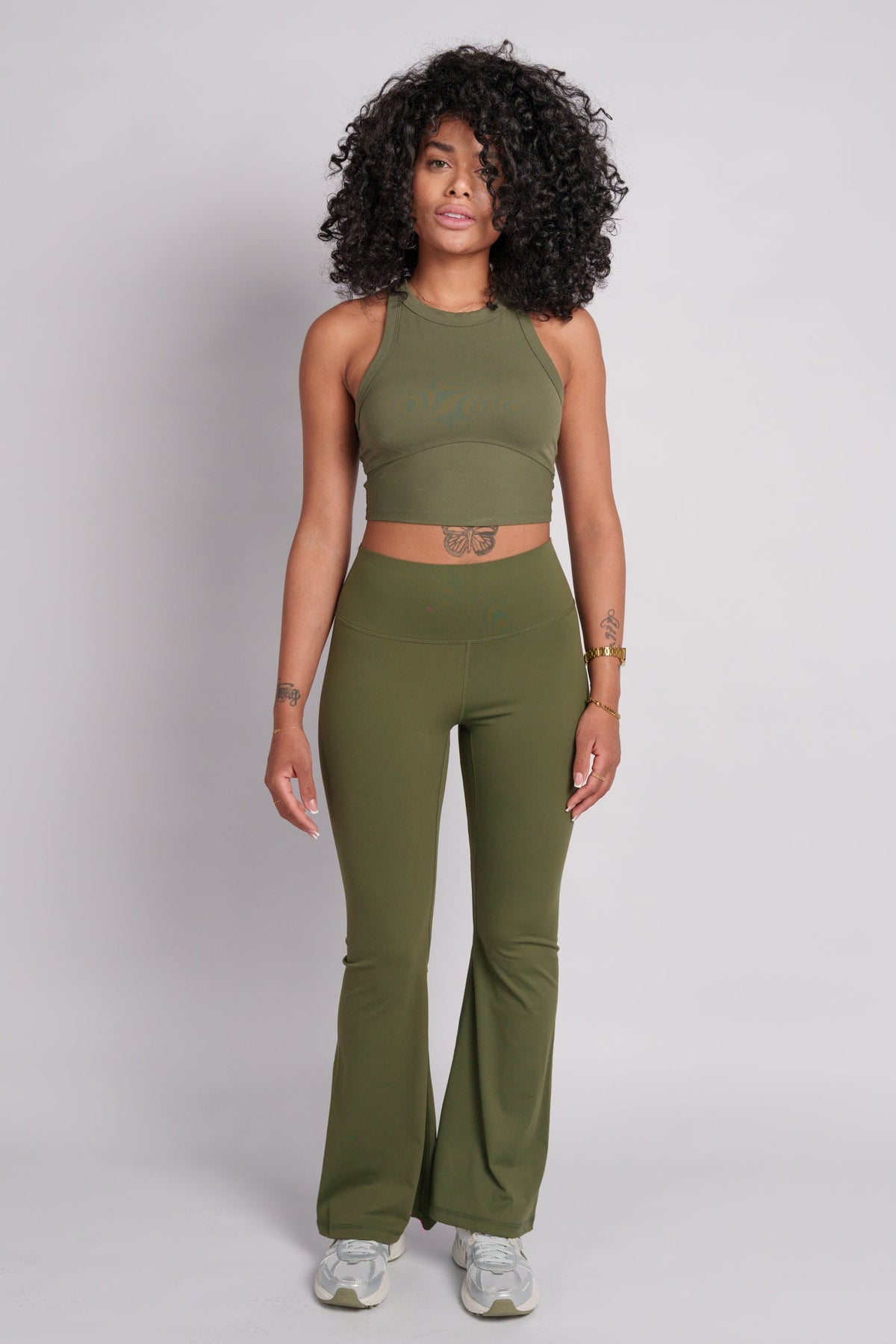 OAMY Soft Skin Flared Pant in Olive