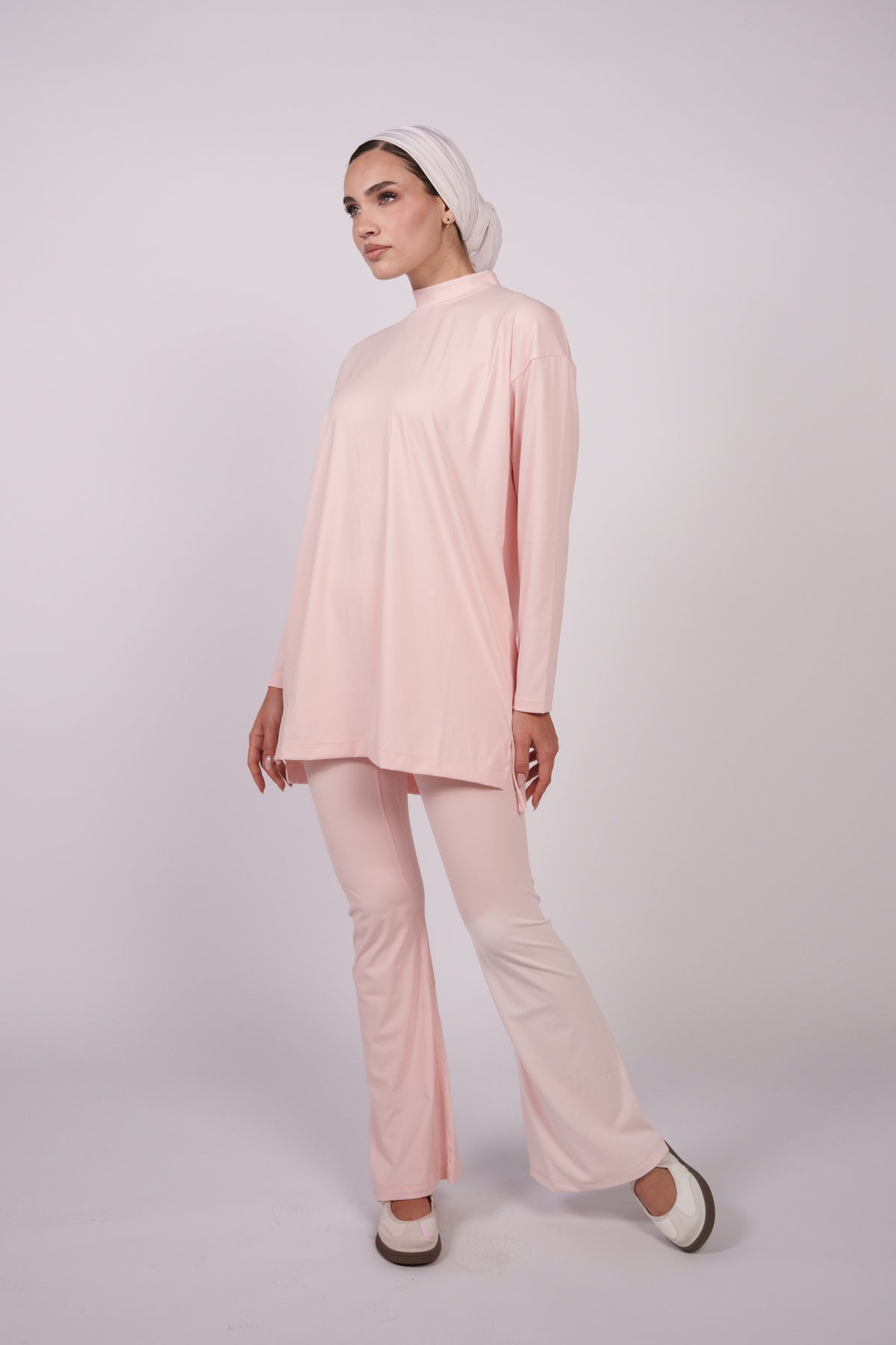 OAMY Oversized Long Yoga Sleeve Top in Powder Pink