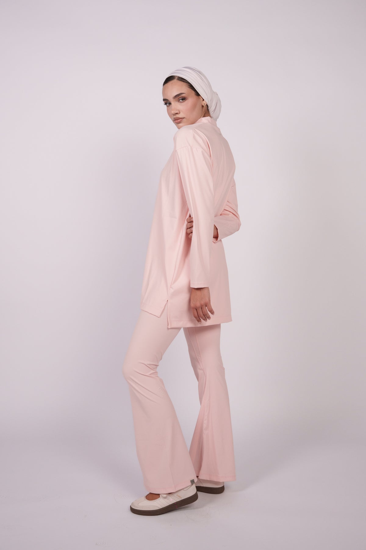 OAMY Oversized Long Yoga Sleeve Top in Powder Pink