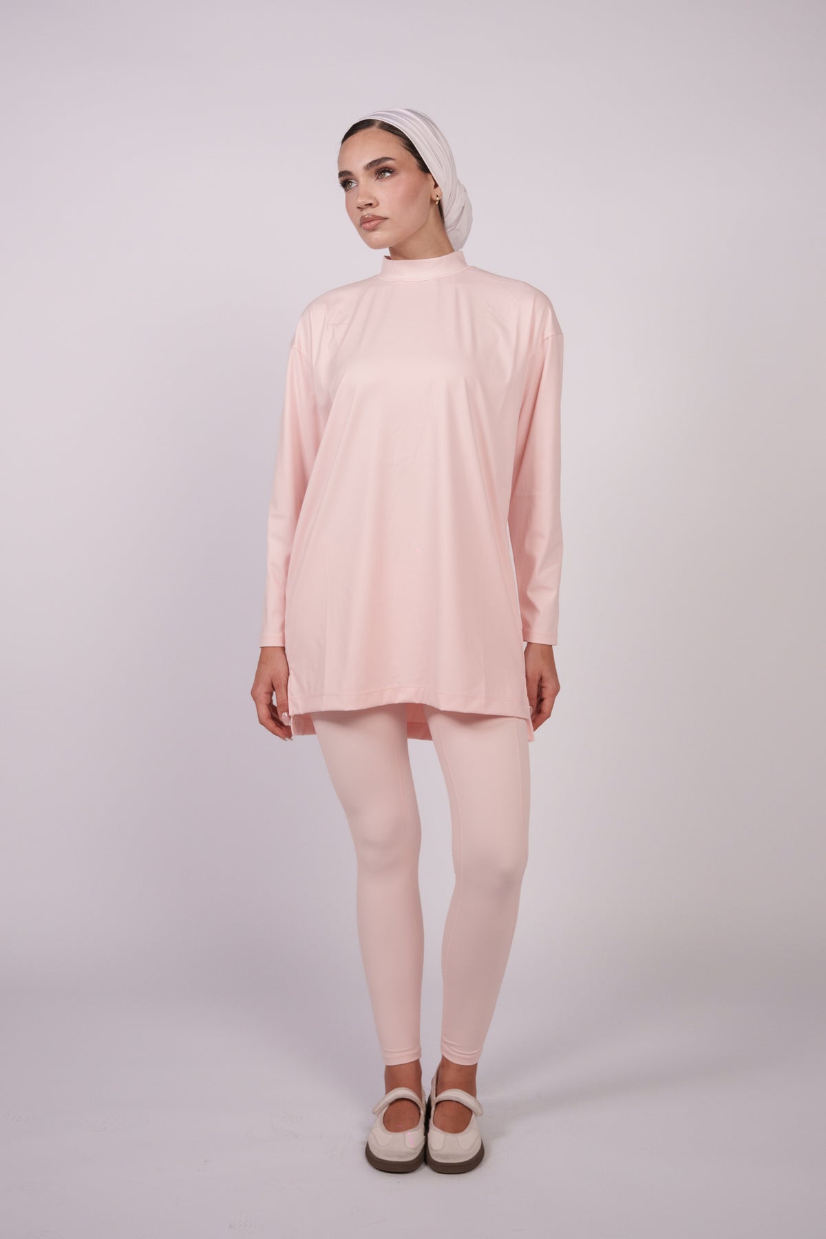 OAMY Oversized Long Yoga Sleeve Top in Powder Pink