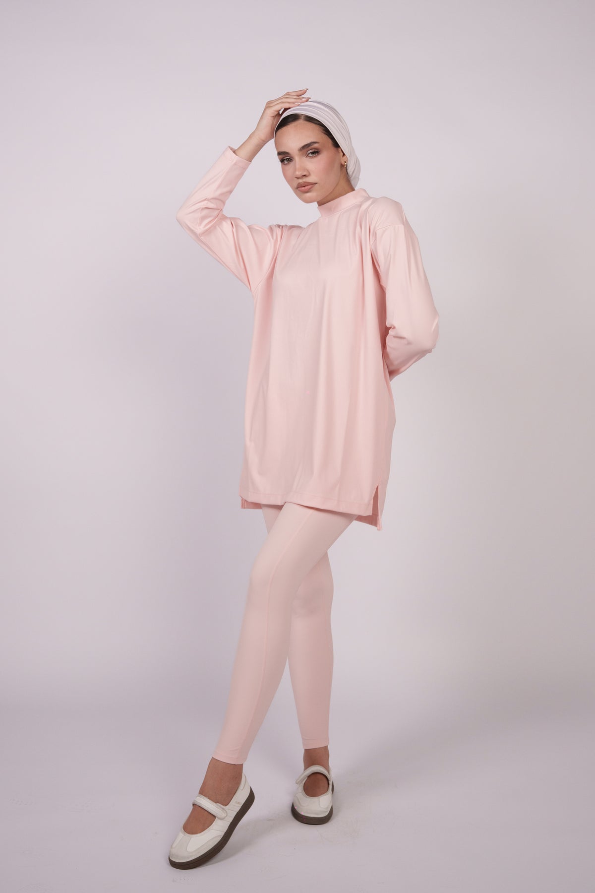 OAMY Oversized Long Yoga Sleeve Top in Powder Pink