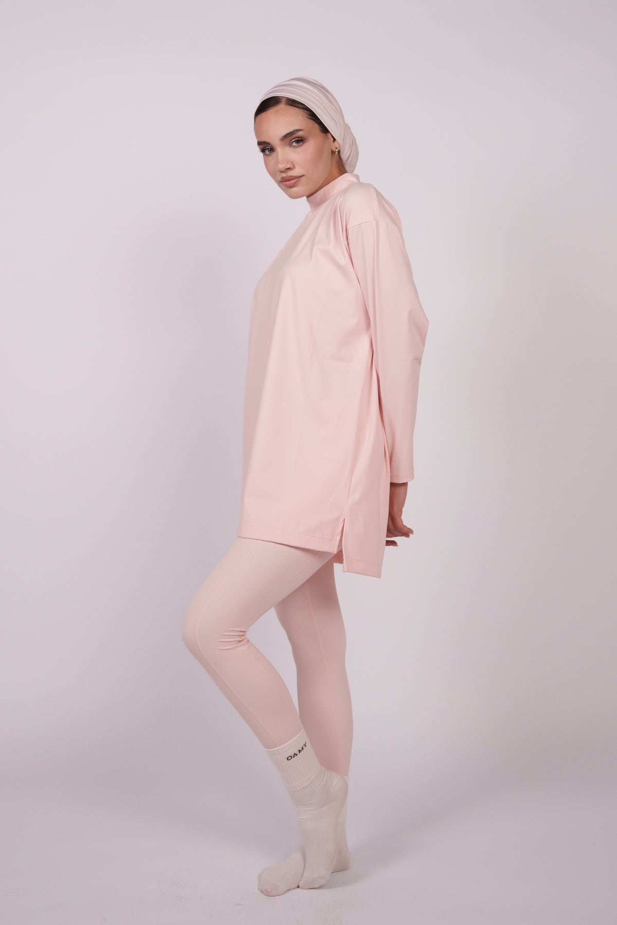 OAMY Oversized Long Yoga Sleeve Top in Powder Pink