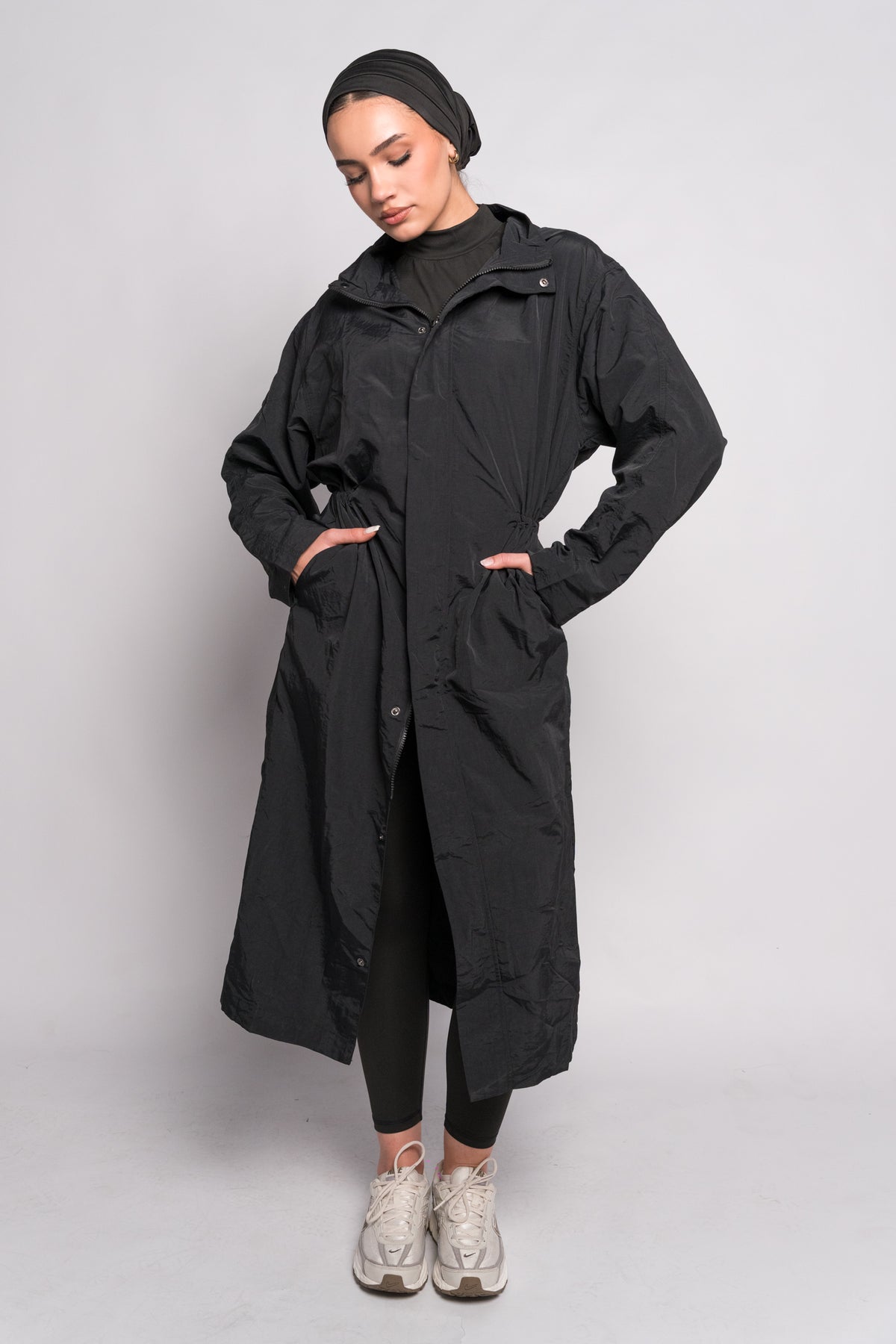 OAMY Relaxed Longline Zip Jacket in Black