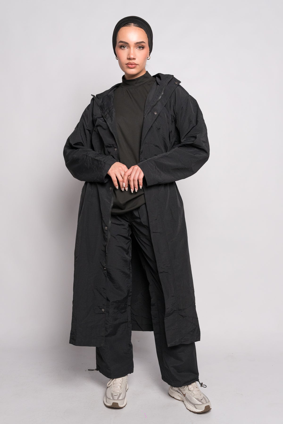 OAMY Relaxed Longline Zip Jacket in Black