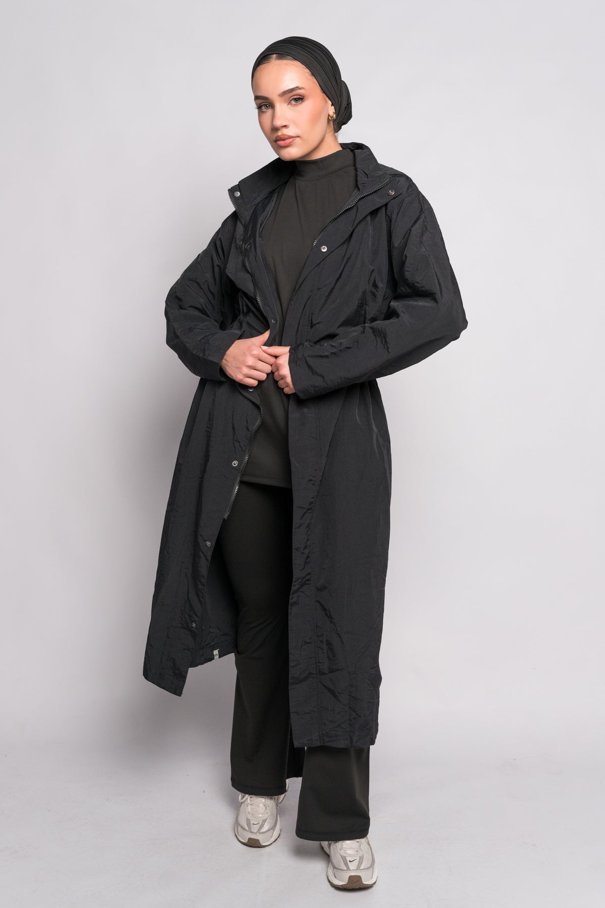 OAMY Relaxed Longline Zip Jacket in Black