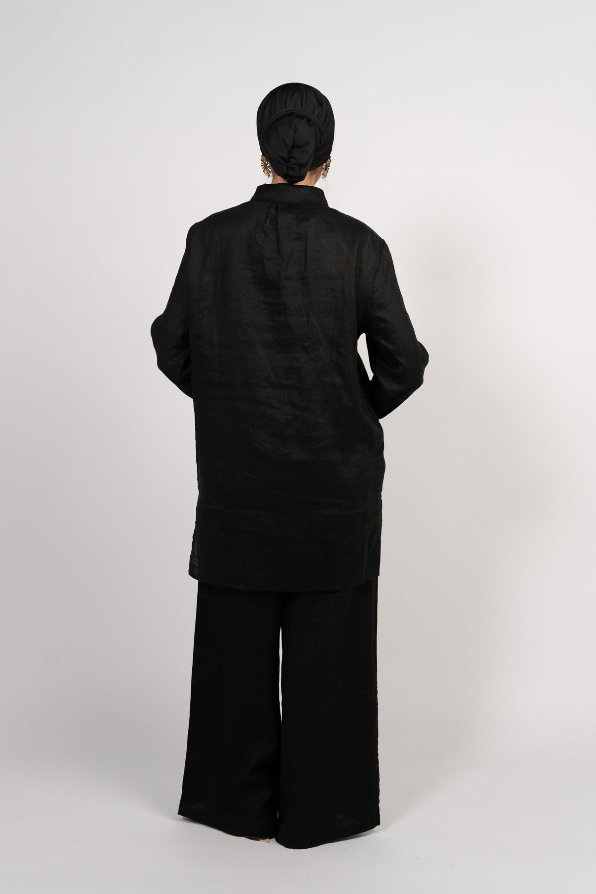 OAMY 100% Linen Relaxed Set — Black