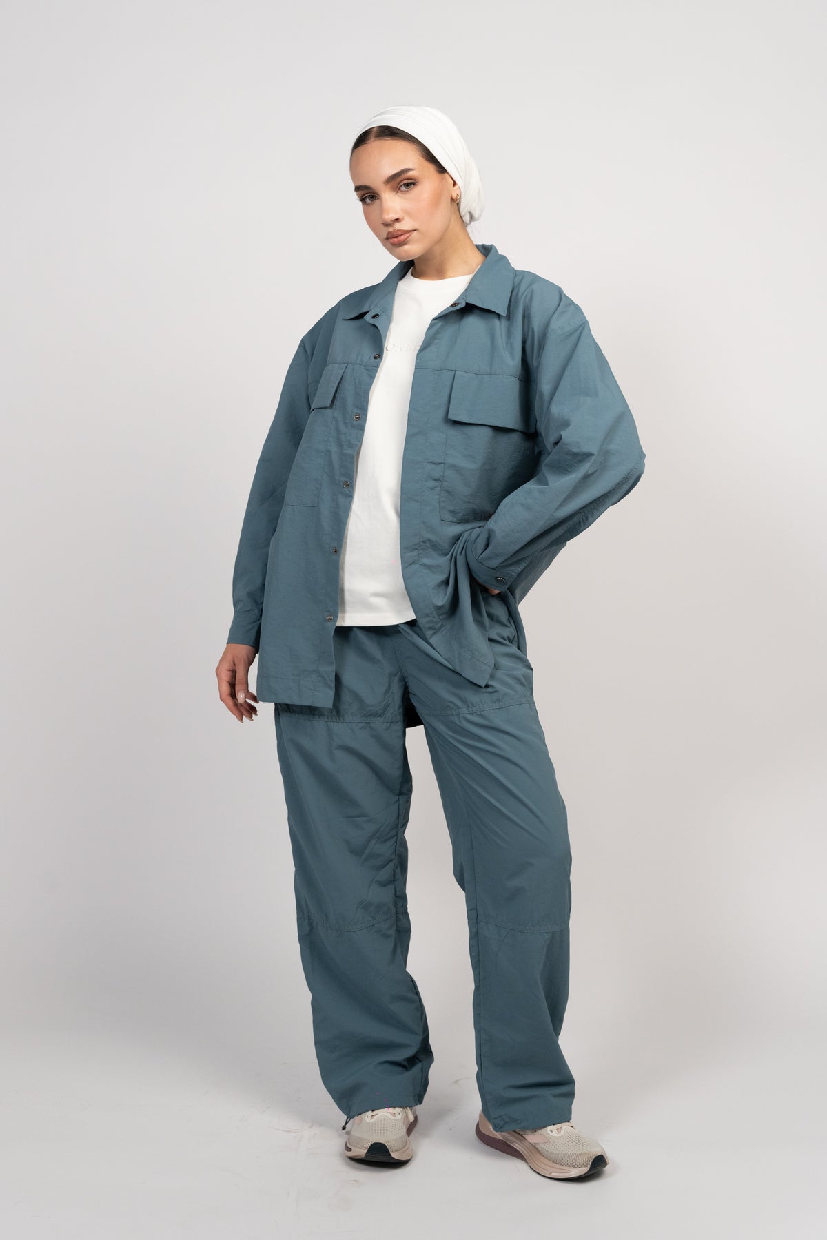 OAMY Adjustable Straight Pant in Petrol