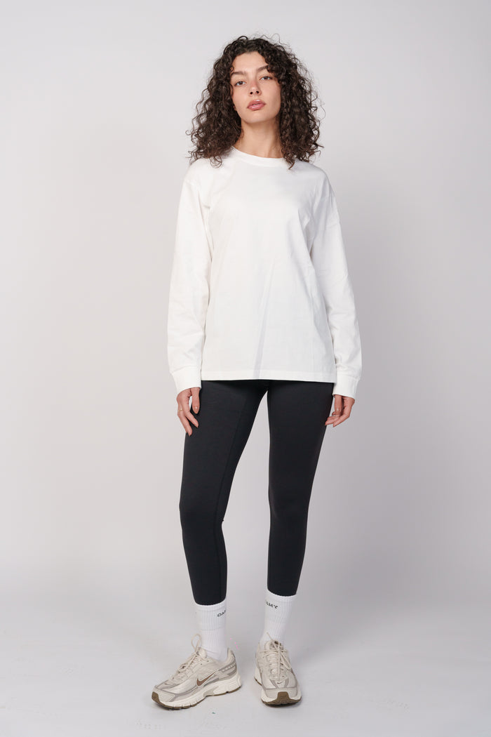 OAMY Relaxed Fit Long Sleeve T-Shirt in White