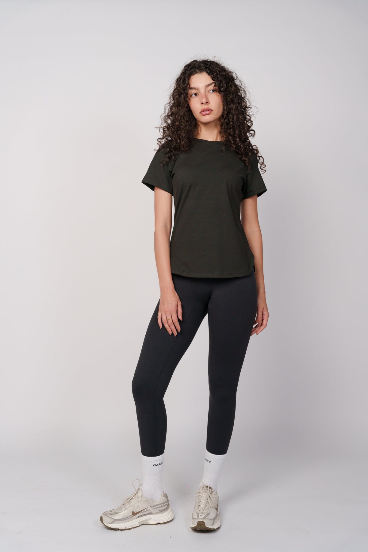 OAMY Regular Fit Curved Hem T-Shirt in Black
