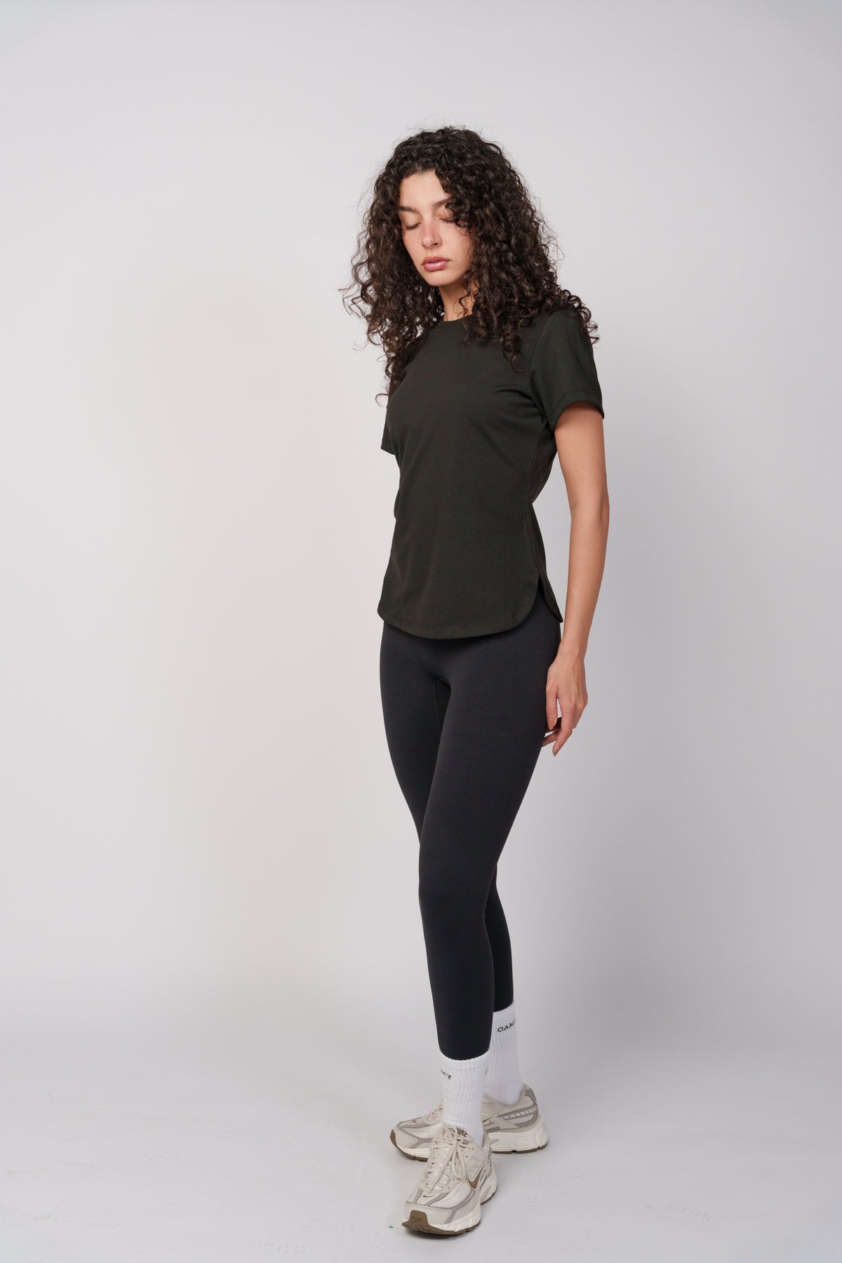 OAMY Regular Fit Curved Hem T-Shirt in Black