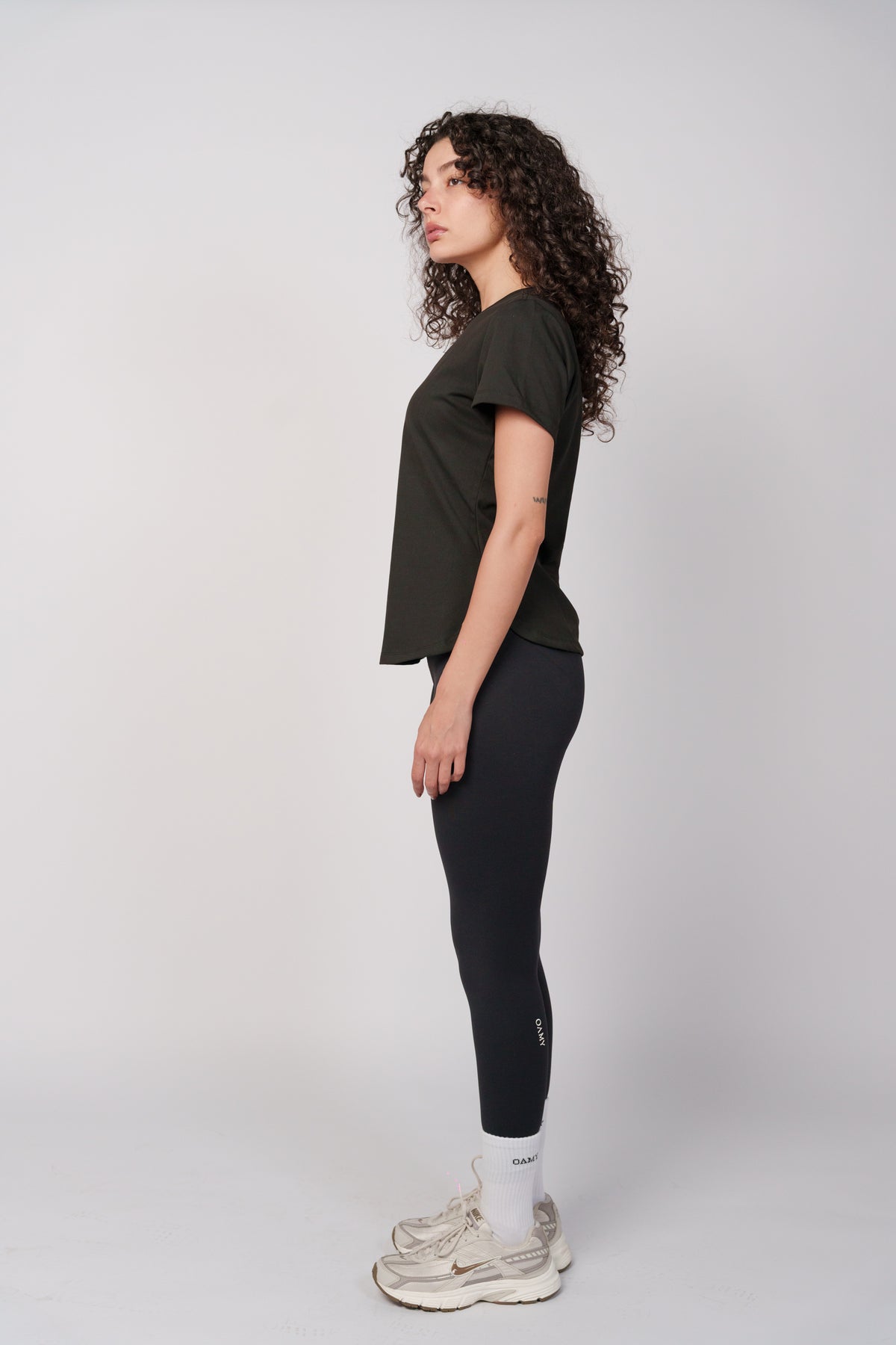 OAMY Regular Fit Curved Hem T-Shirt in Black