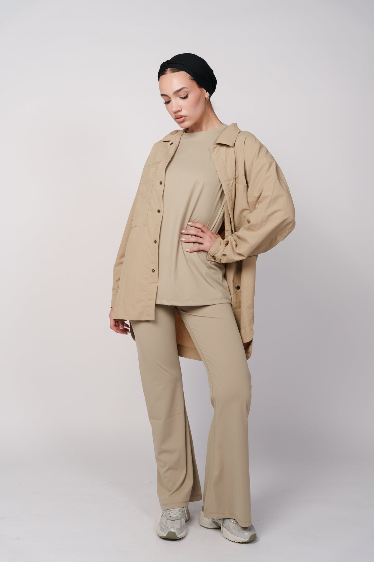 OAMY Oversized Yoga T-Shirt in Beige