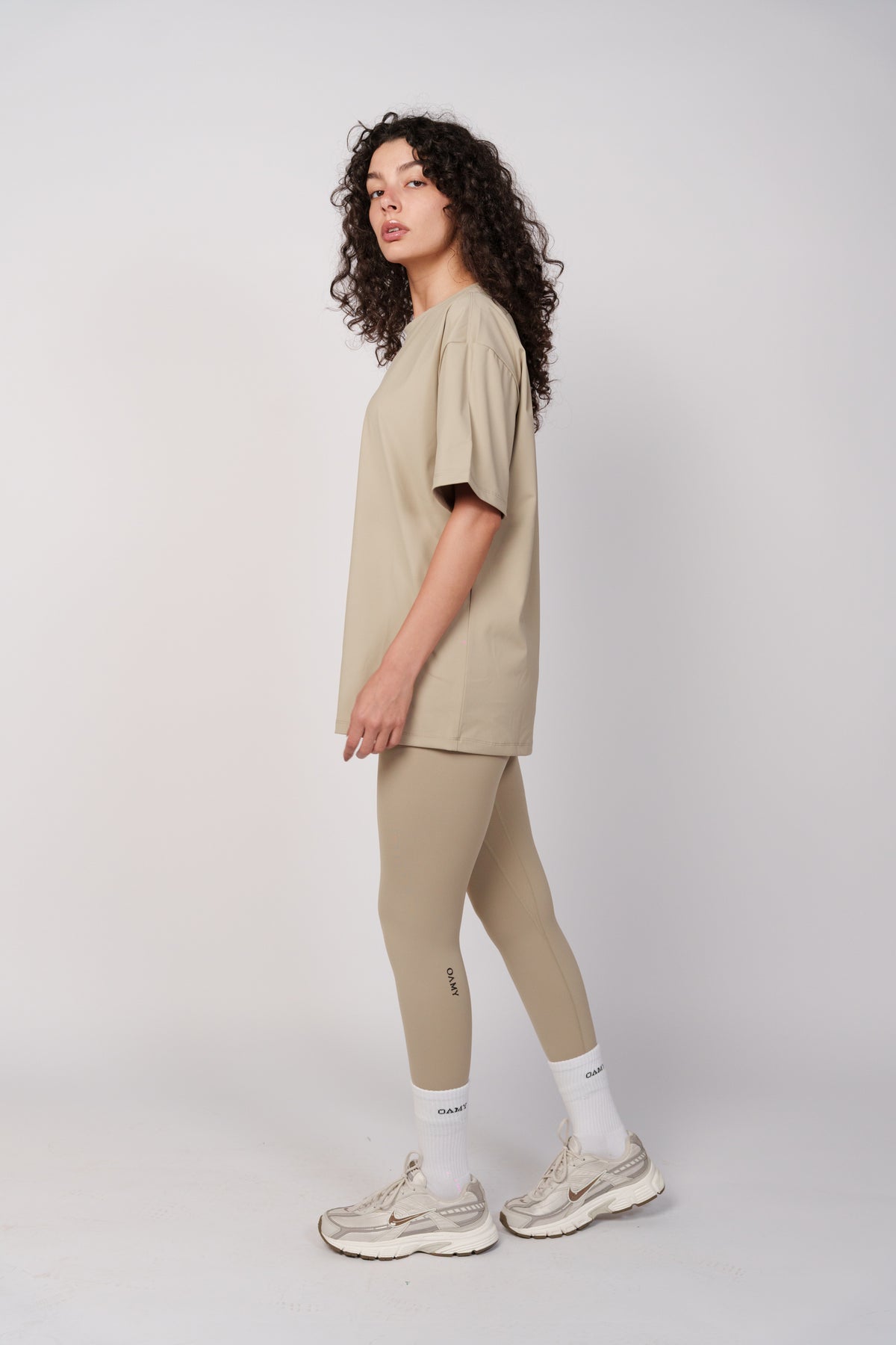 OAMY Oversized Yoga T-Shirt in Beige