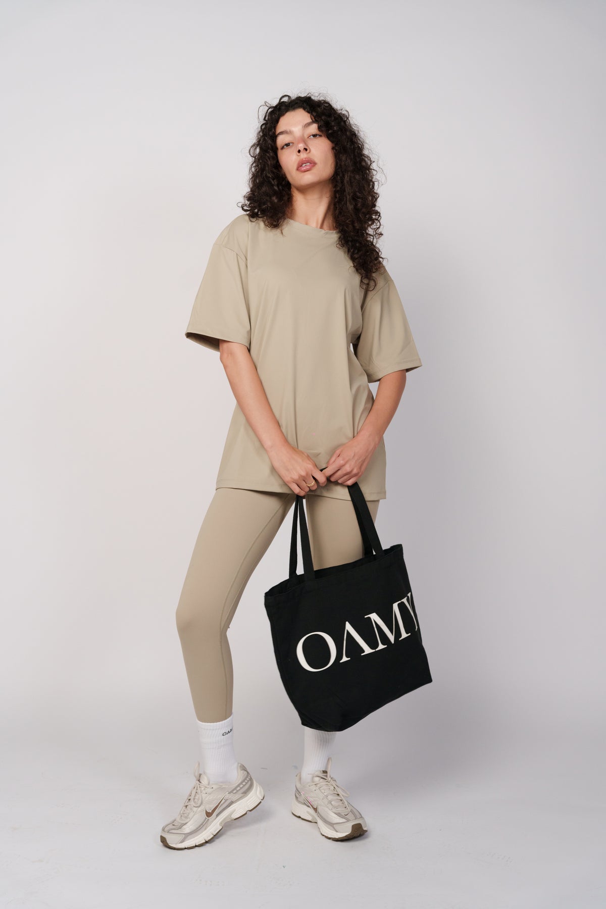 OAMY Oversized Yoga T-Shirt in Beige