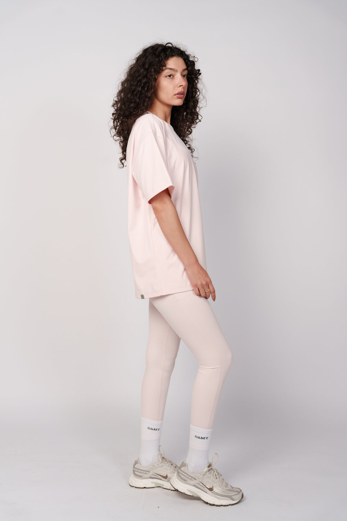 OAMY Oversized Yoga T-Shirt in Powder Pink