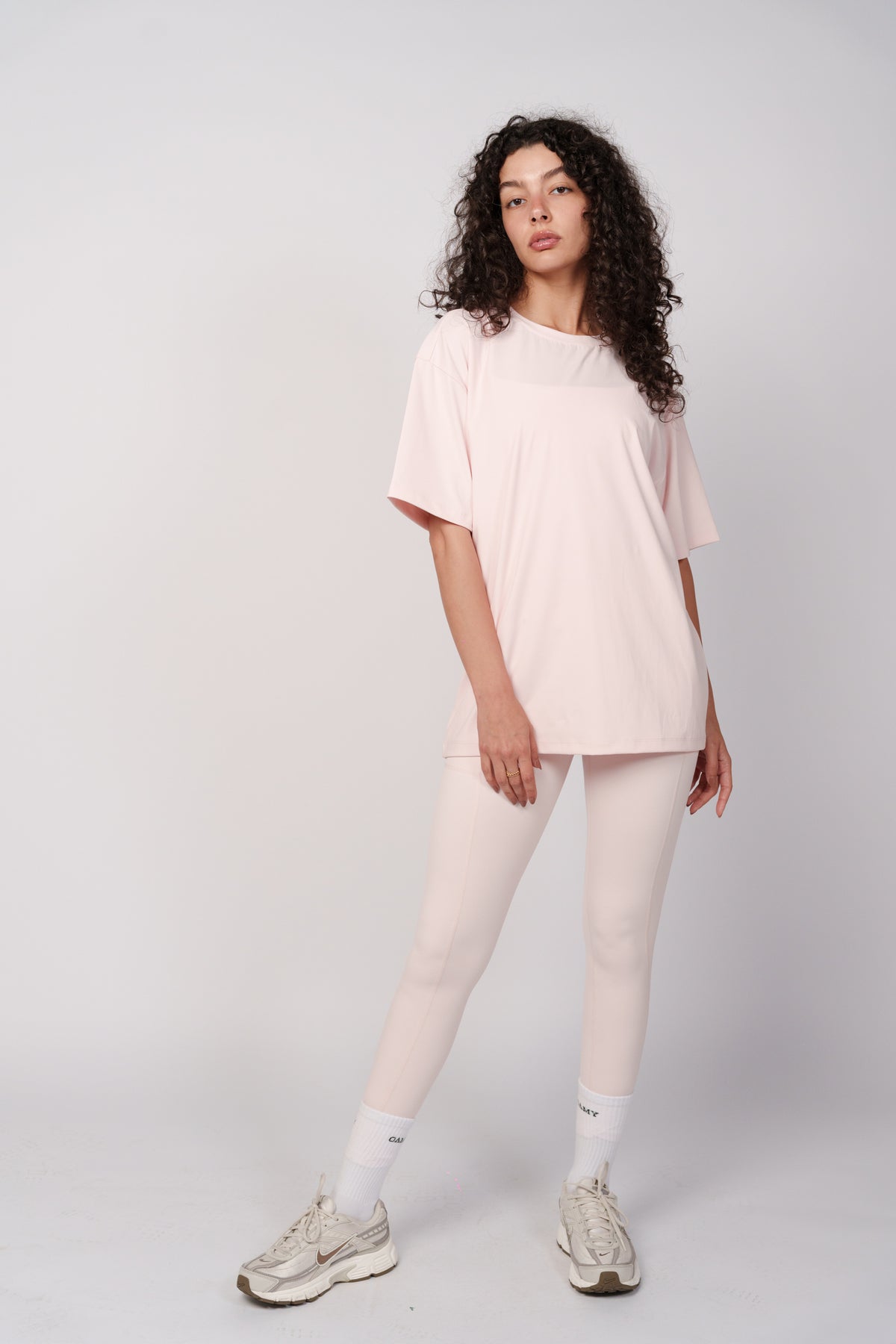 OAMY Oversized Yoga T-Shirt in Powder Pink