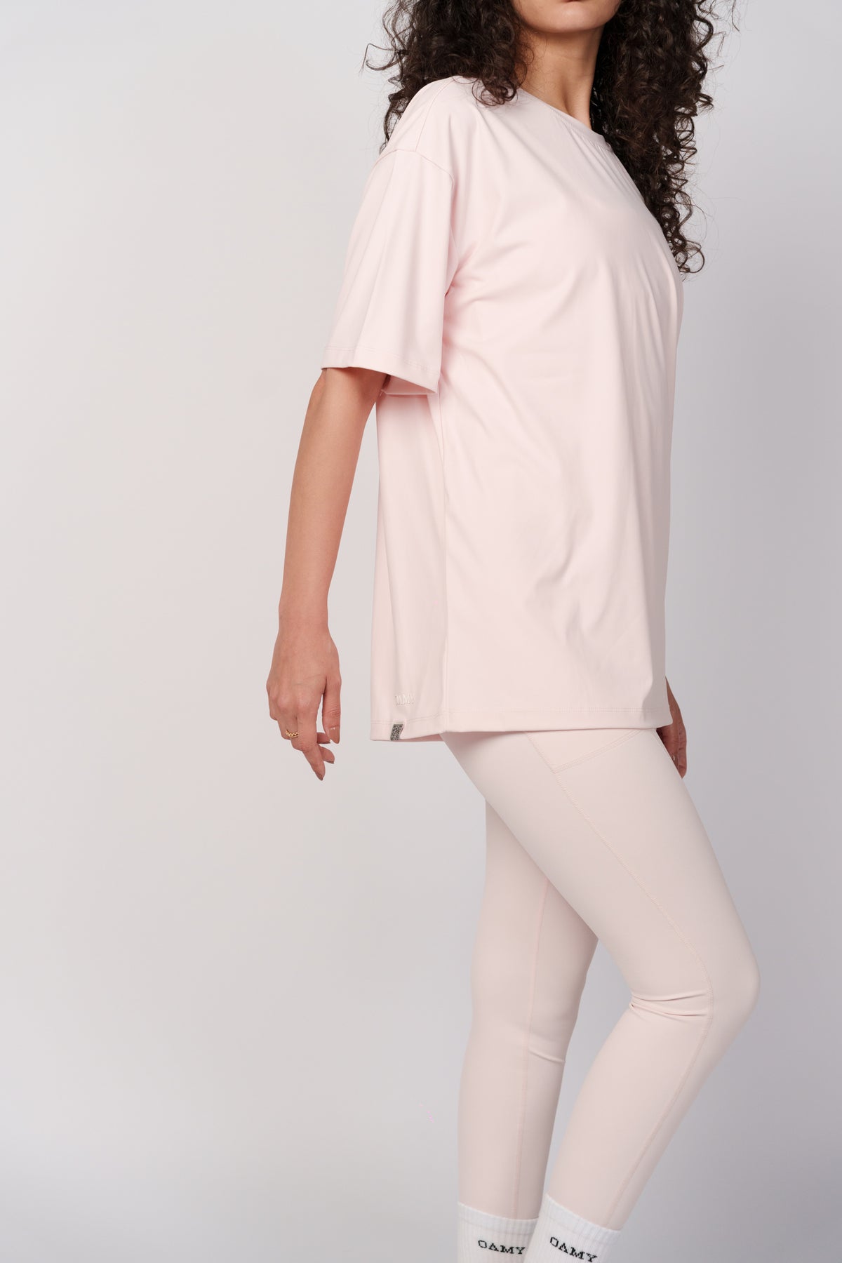 OAMY Oversized Yoga T-Shirt in Powder Pink