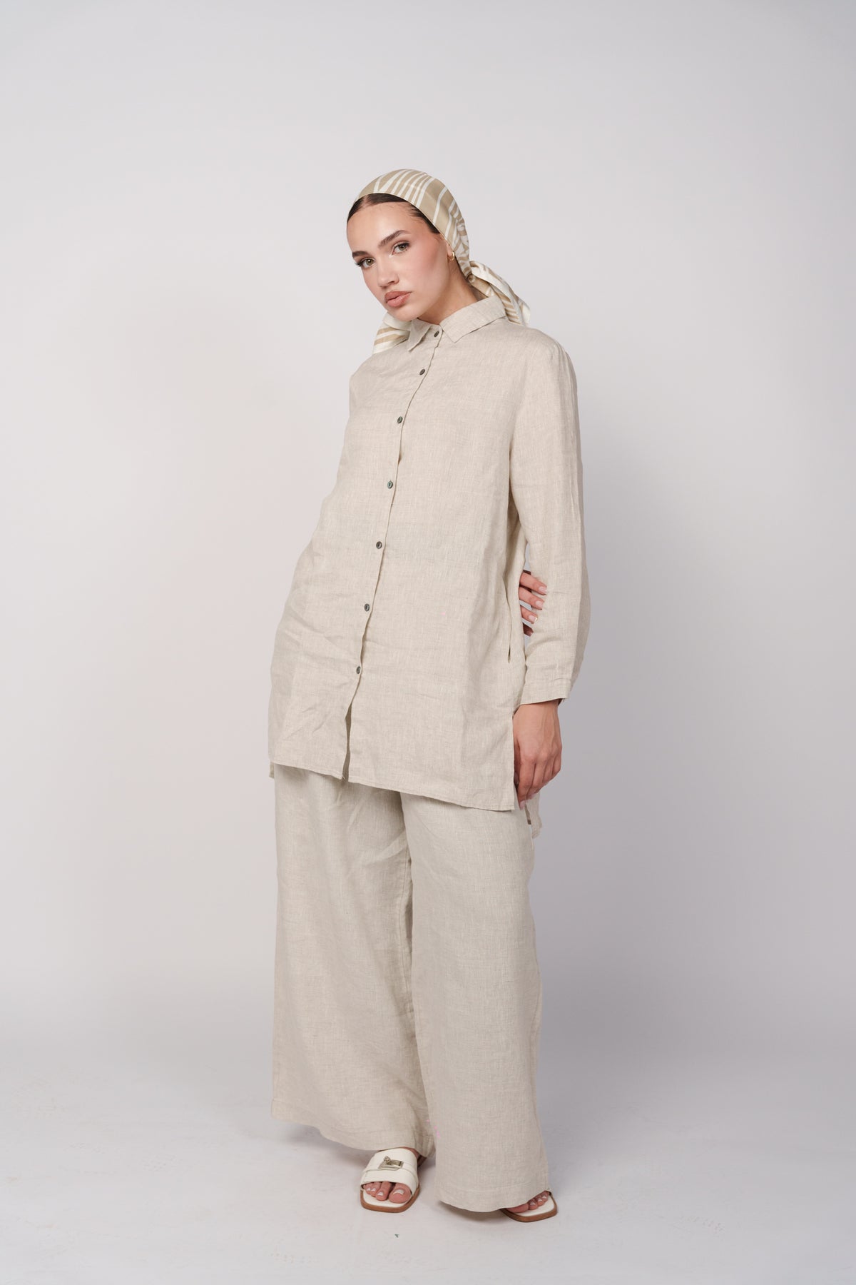 OAMY 100% Linen Relaxed Set — Natural