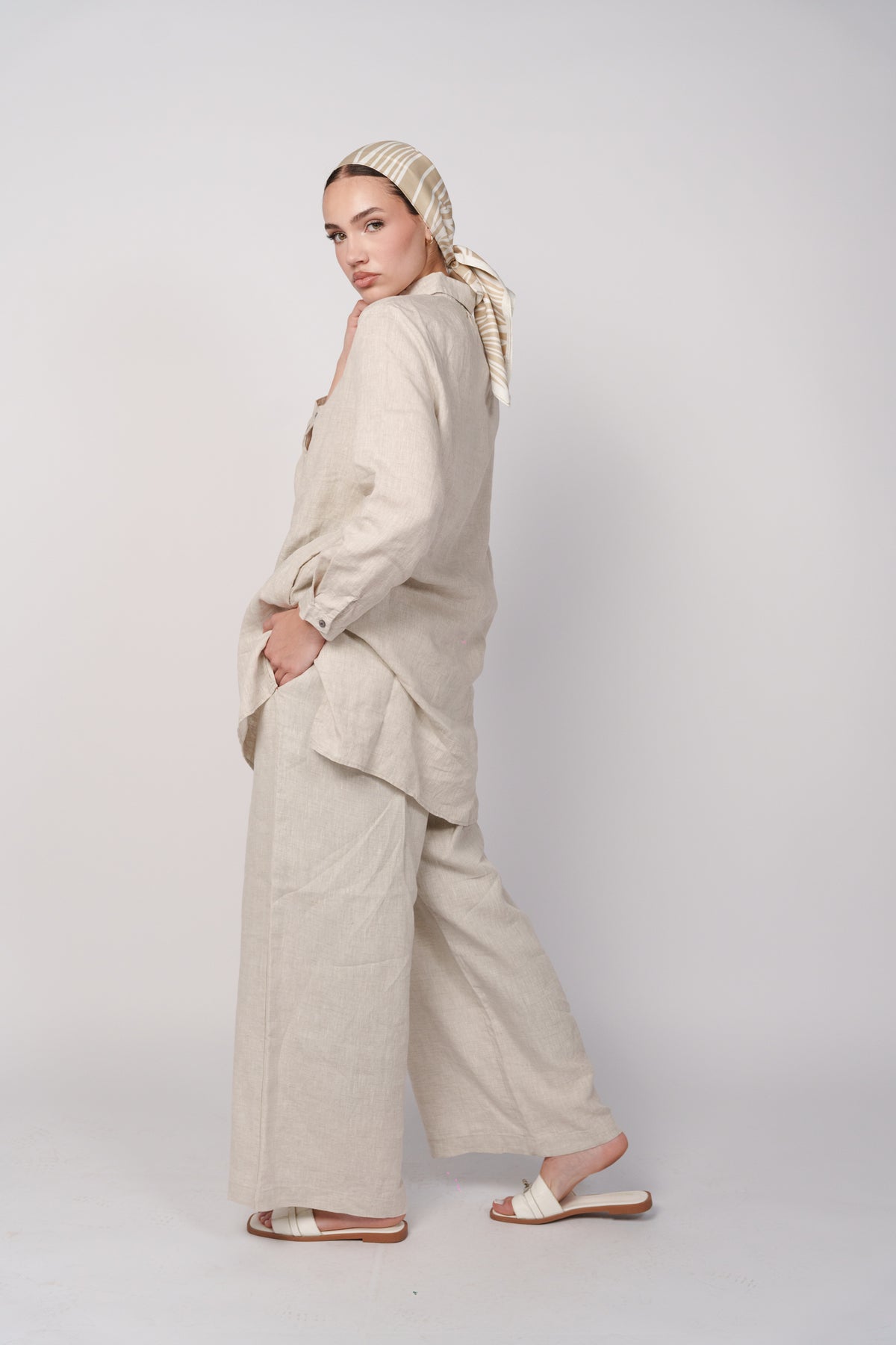 OAMY 100% Linen Relaxed Set — Natural