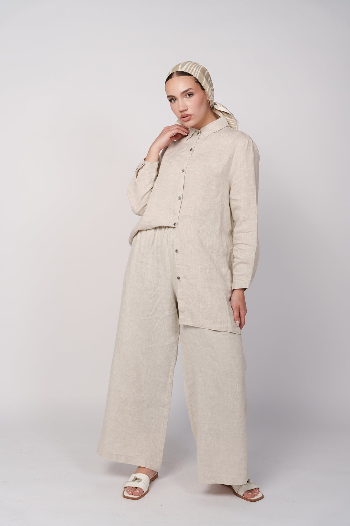OAMY 100% Linen Relaxed Set — Natural