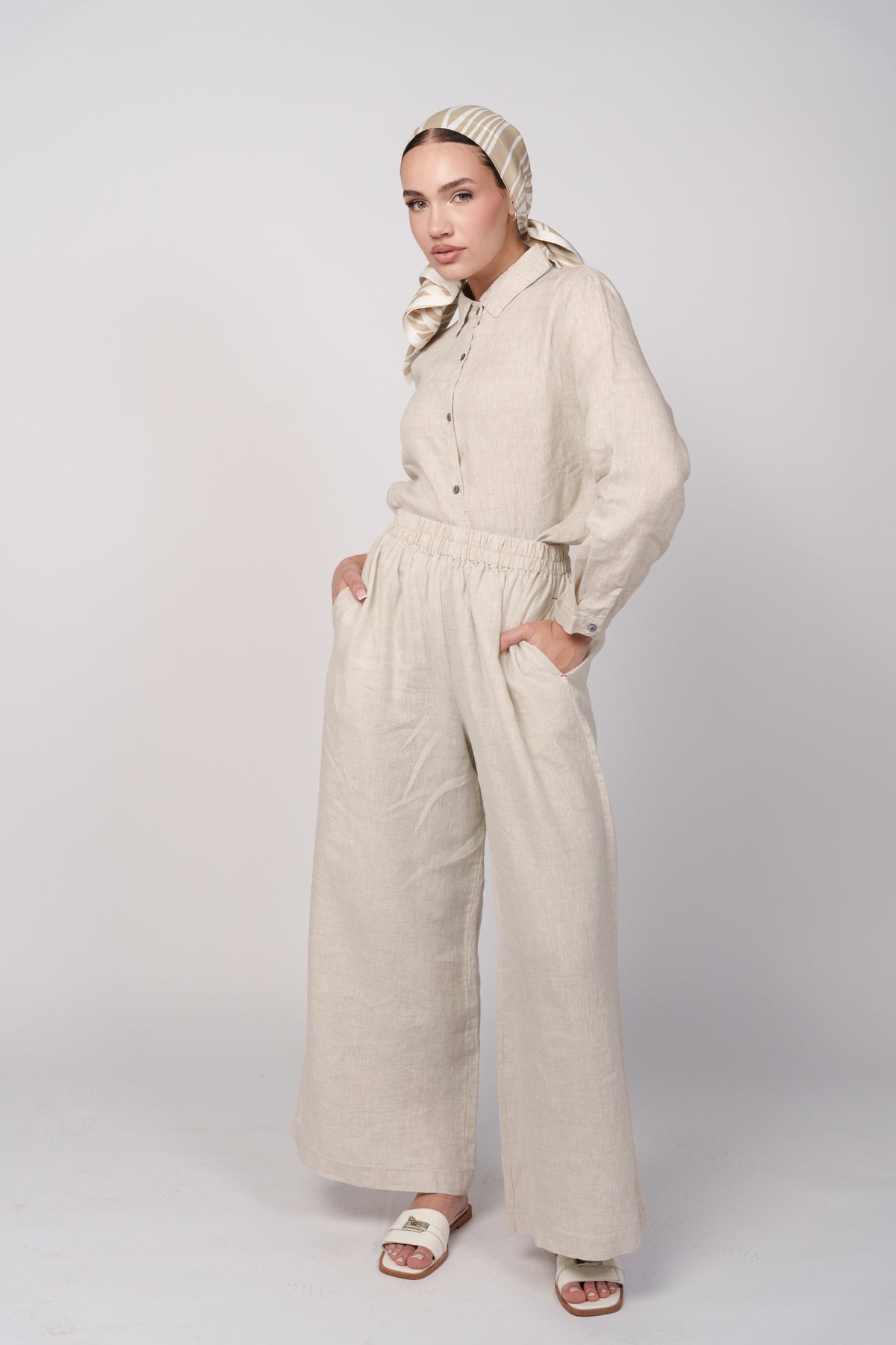 OAMY 100% Linen Relaxed Set — Natural