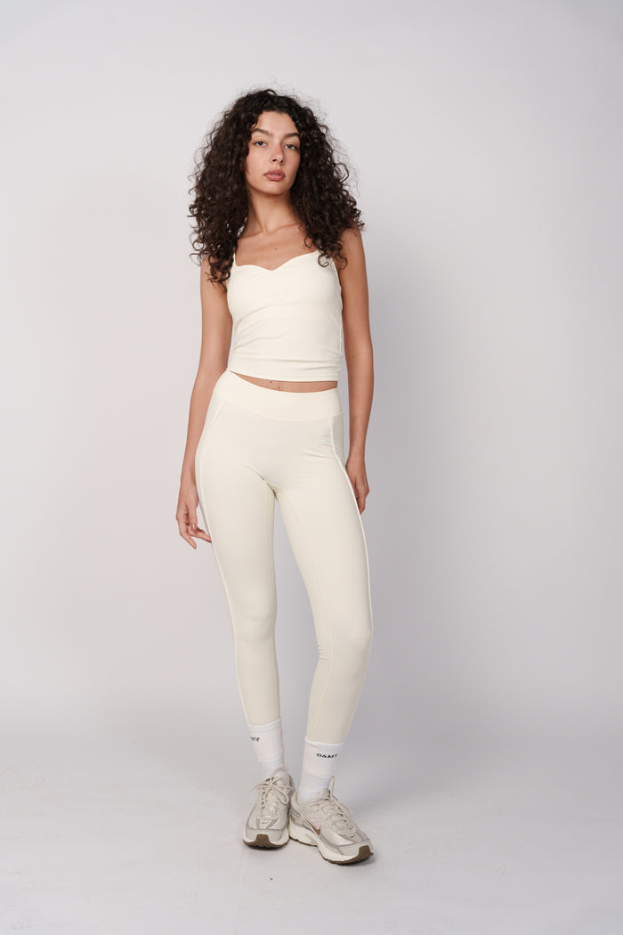 OAMY Contrast Piping Legging in Butter Yellow