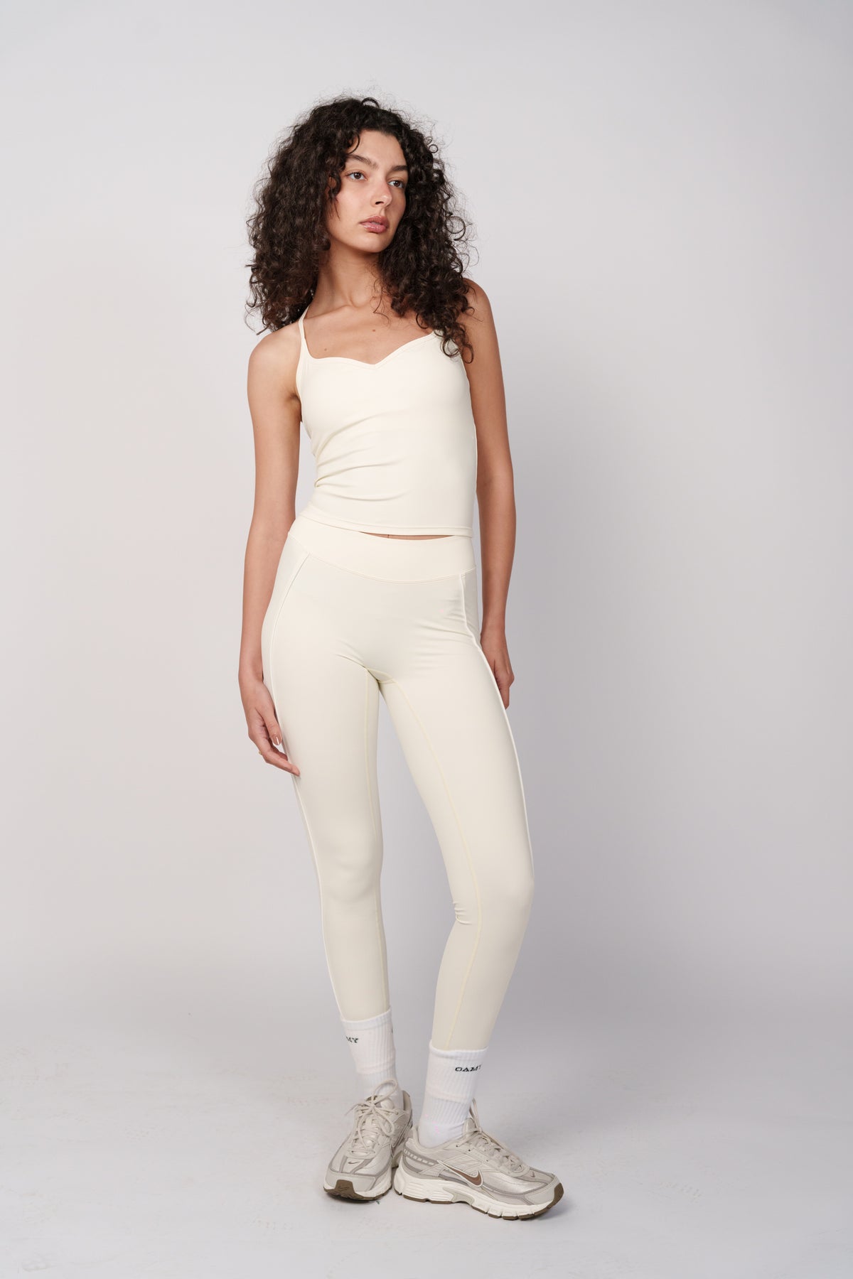 OAMY Sweetheart Strap Top in Butter Yellow, sweetheart neckline detail