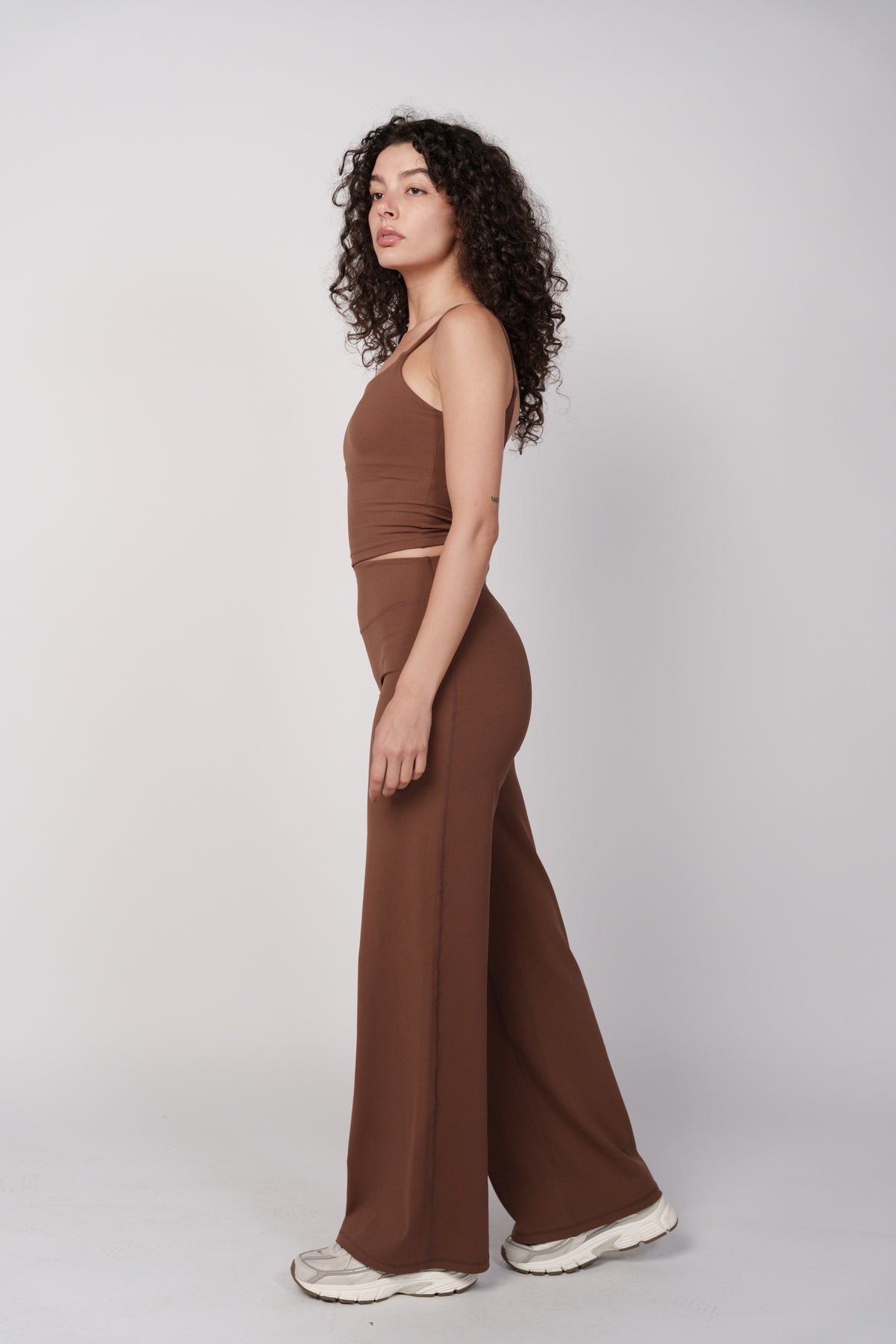 OAMY Wide Flare Pants in Brown