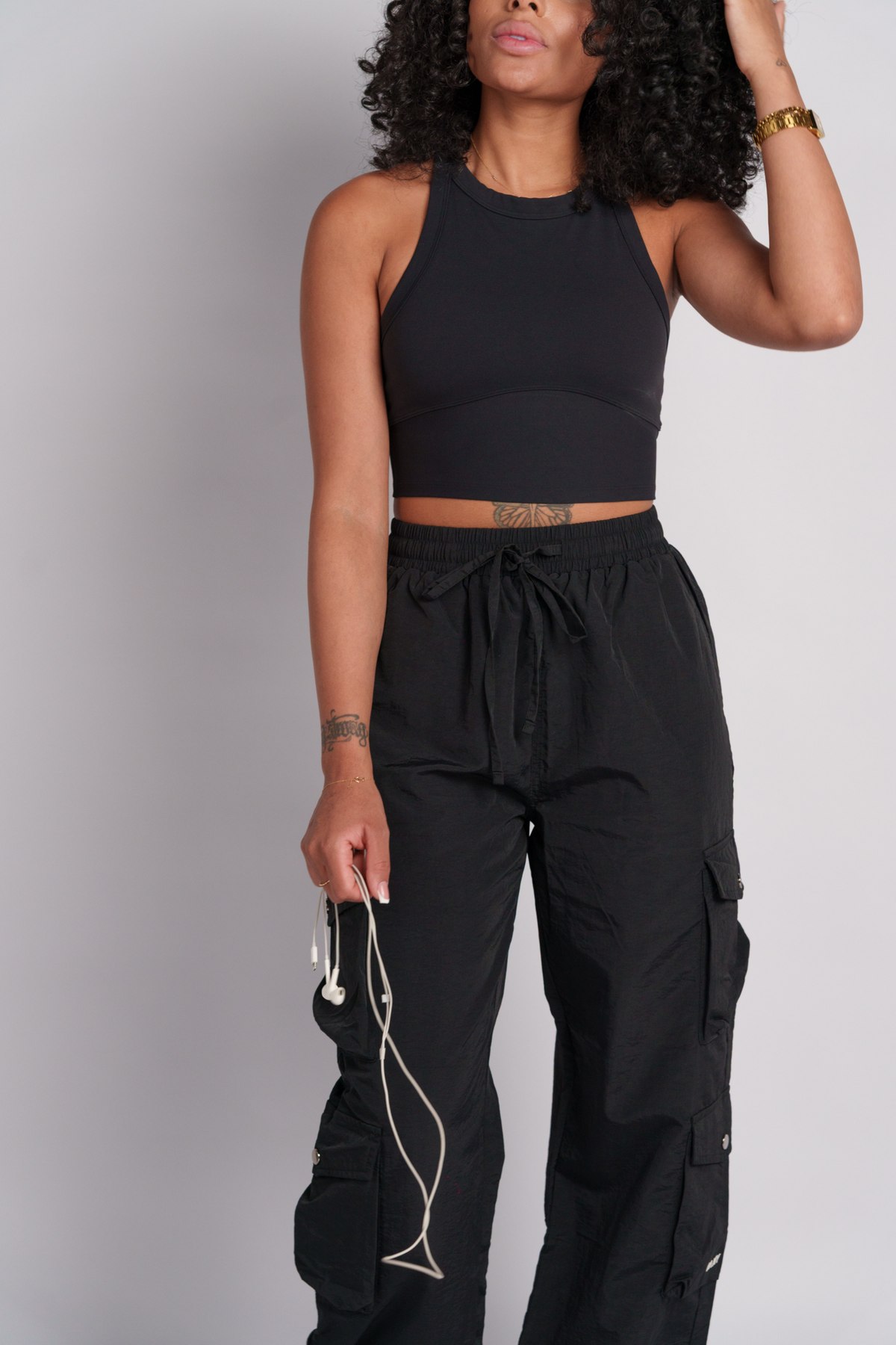 OAMY Soft-Skin Padded Crop in Black