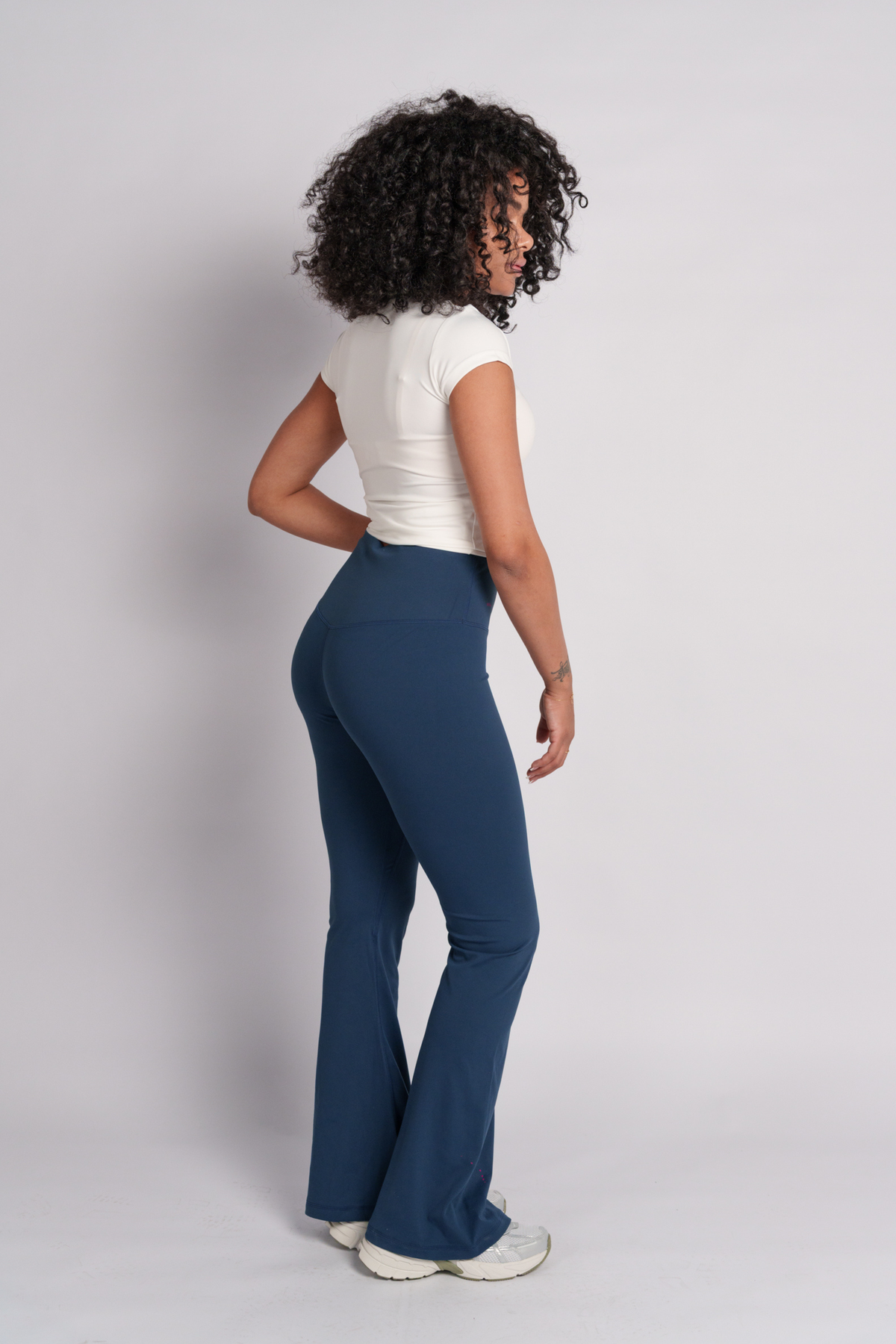 OAMY Soft Skin Flared Pant in Navy
