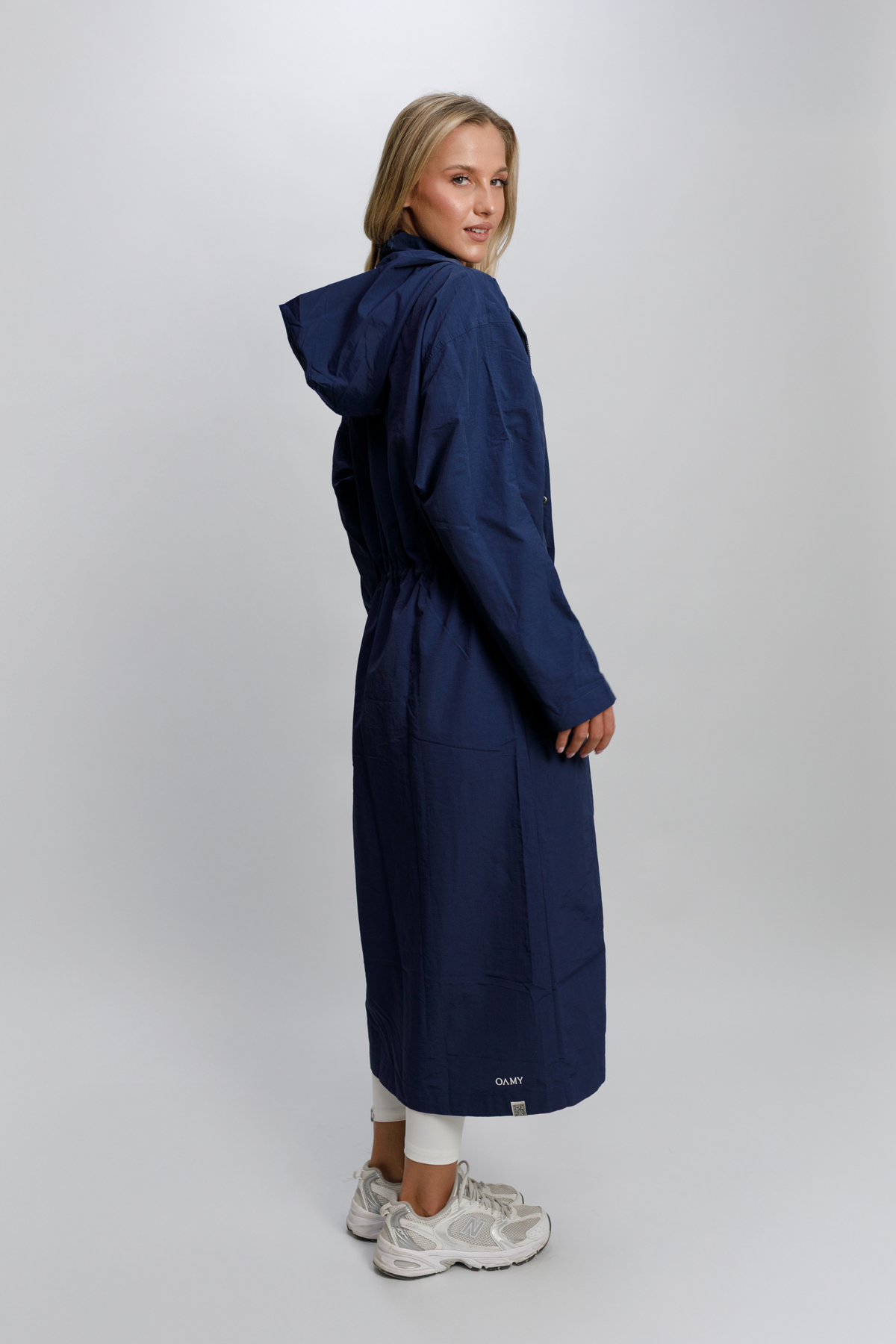 OAMY Relaxed Longline Zip Jacket in Navy